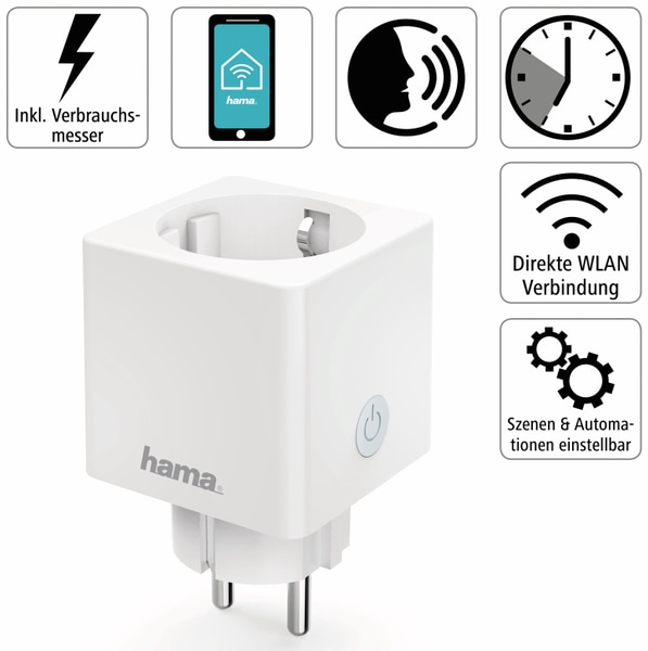 HAMA WLAN-Steckdose Mini, 3680 W, 16 A, mit Stromverbrauchsmessung online  kaufen