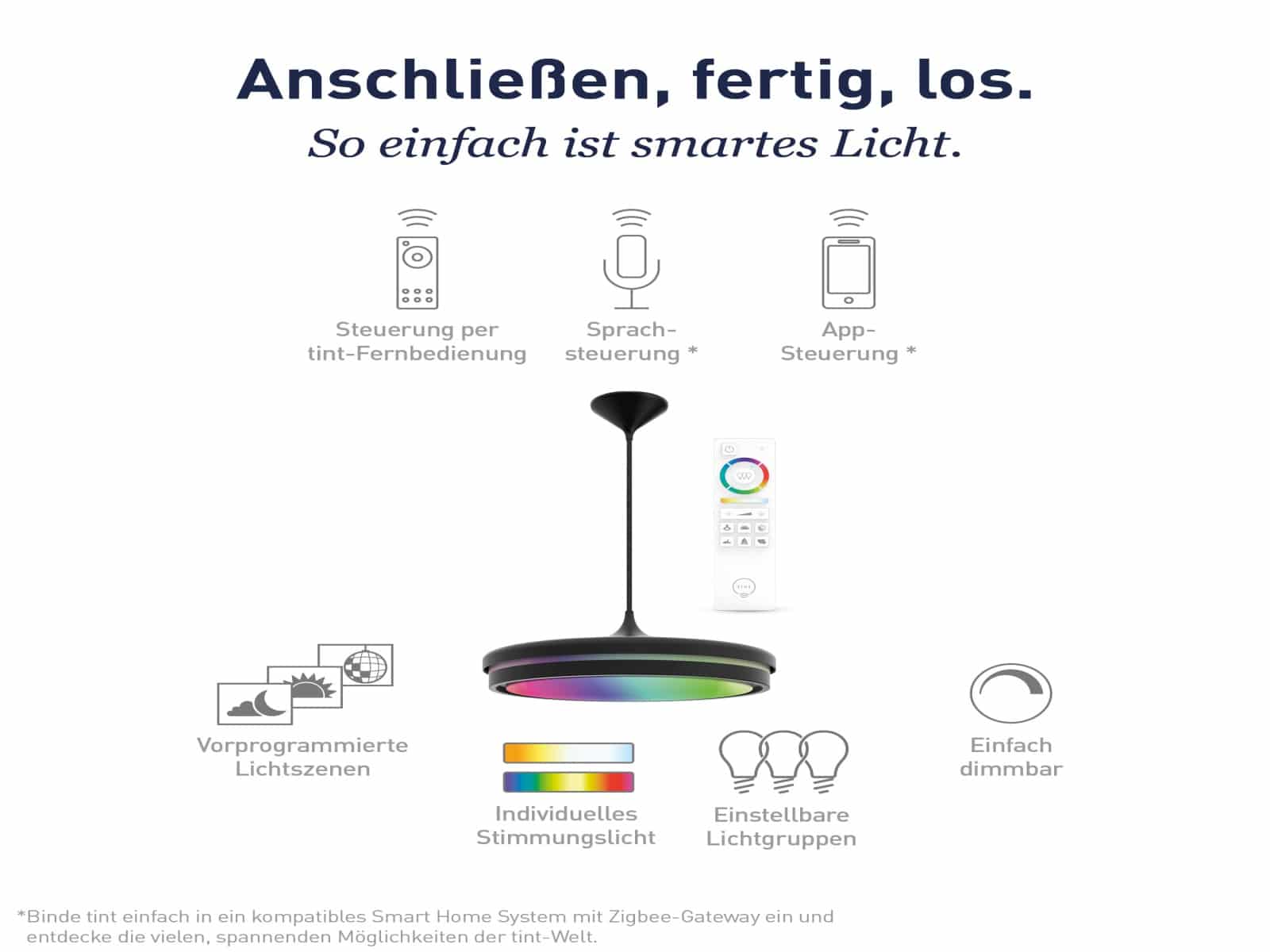 TINT Müller-Licht LED-Pendelleuchte, Kea, Ø 42 cm, RGB