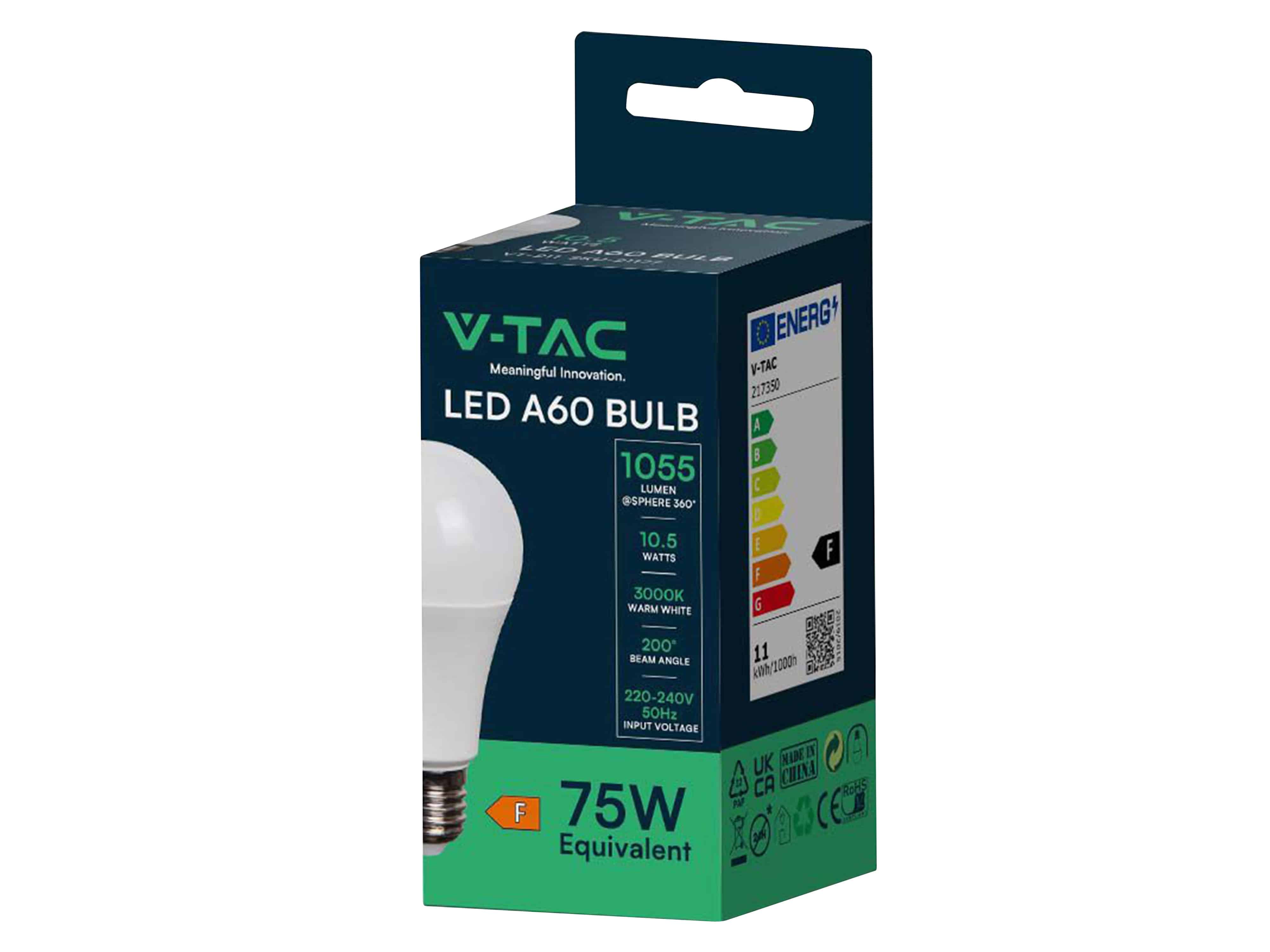 V-TAC LED-Lampe VT-2112-N, E27, 10,5 W, 2700 K, 1055 lm