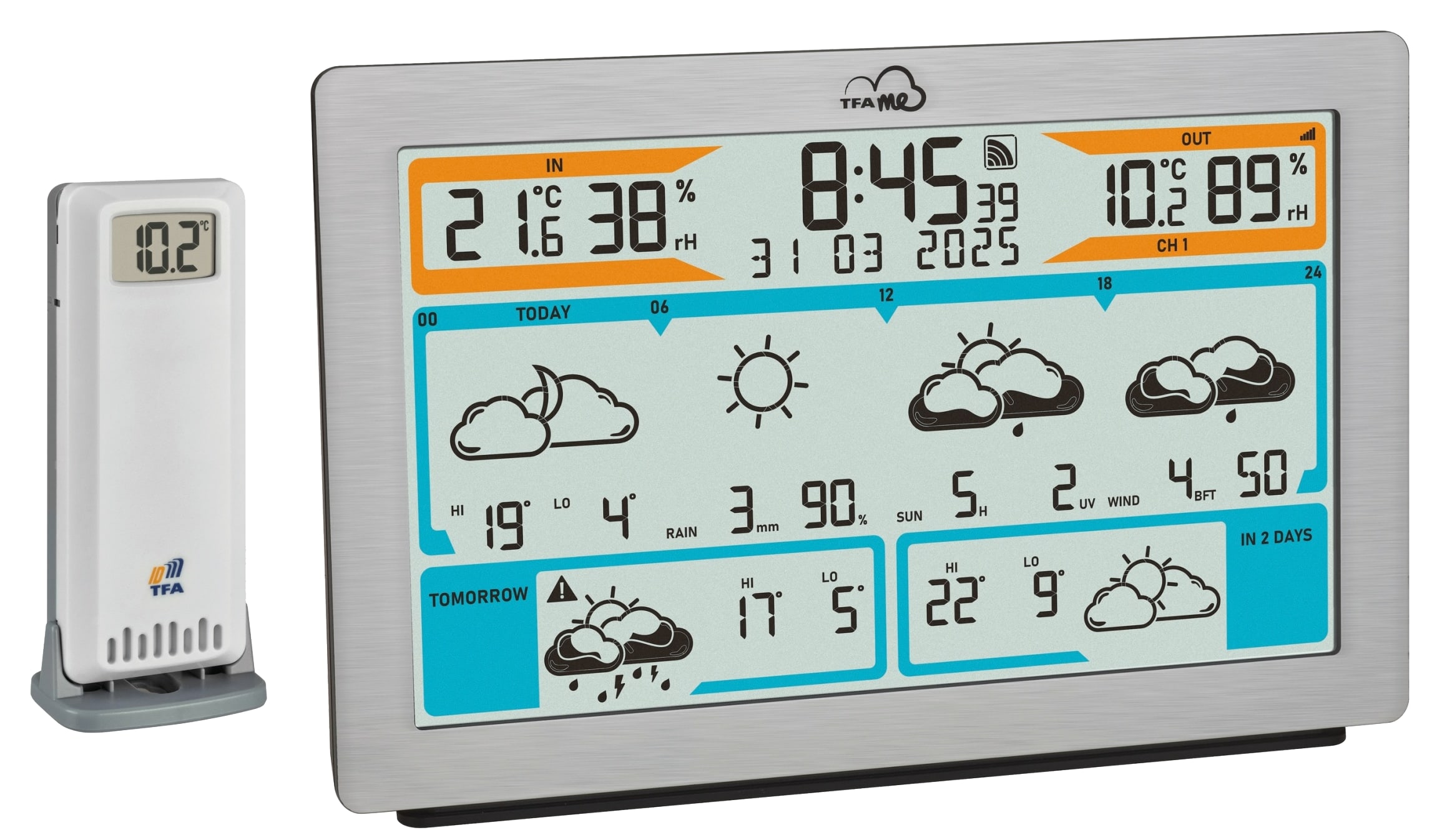 TFA WLAN Funk-Wetterstation, TFA.me ID-02, 358100.54, silber