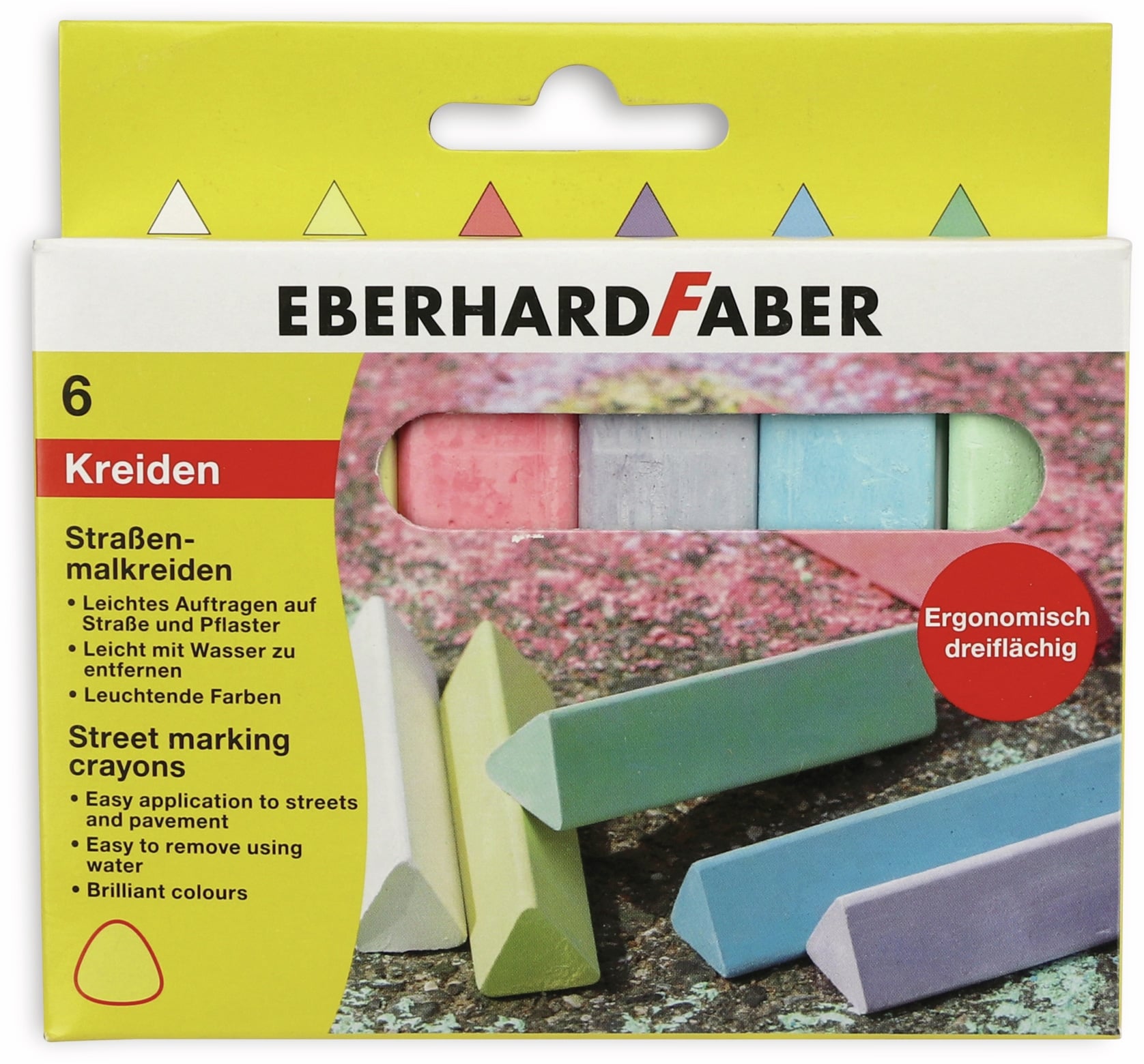 Eberhard Faber Straßenmalkreide dreiflächig, 6 Stück, 526503