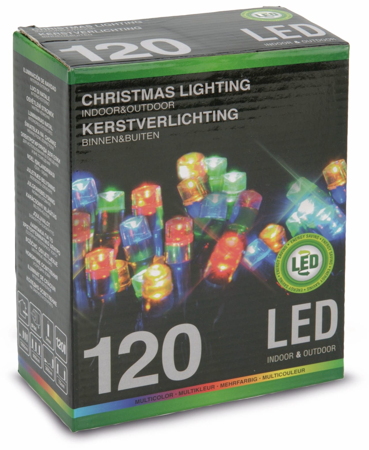 LED-Lichterkette, 120 LEDs, bunt, 230V~, IP44, Innen/Außen