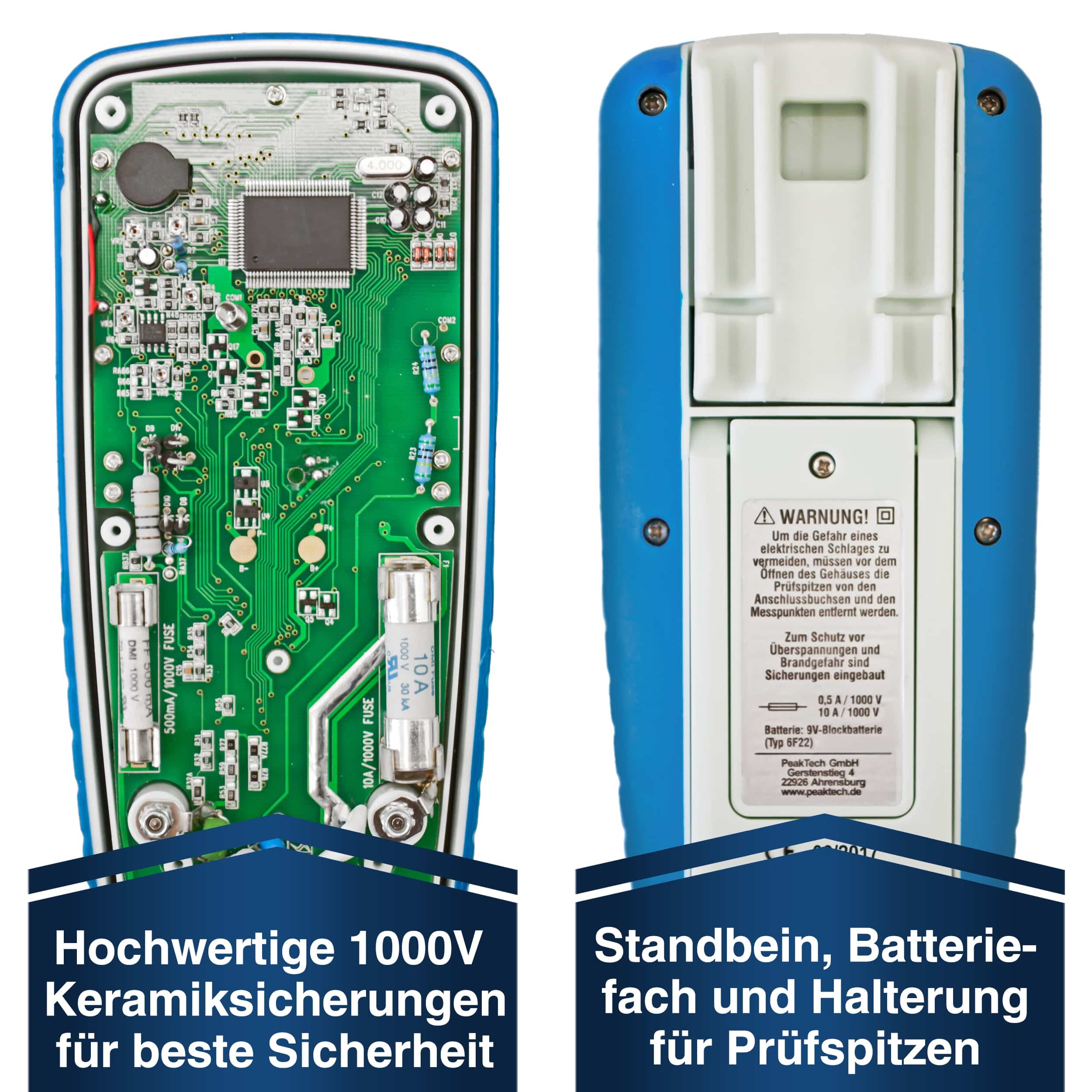 PEAKTECH Multimeter, P 3360, True RMS, IP67, 40000 Counts