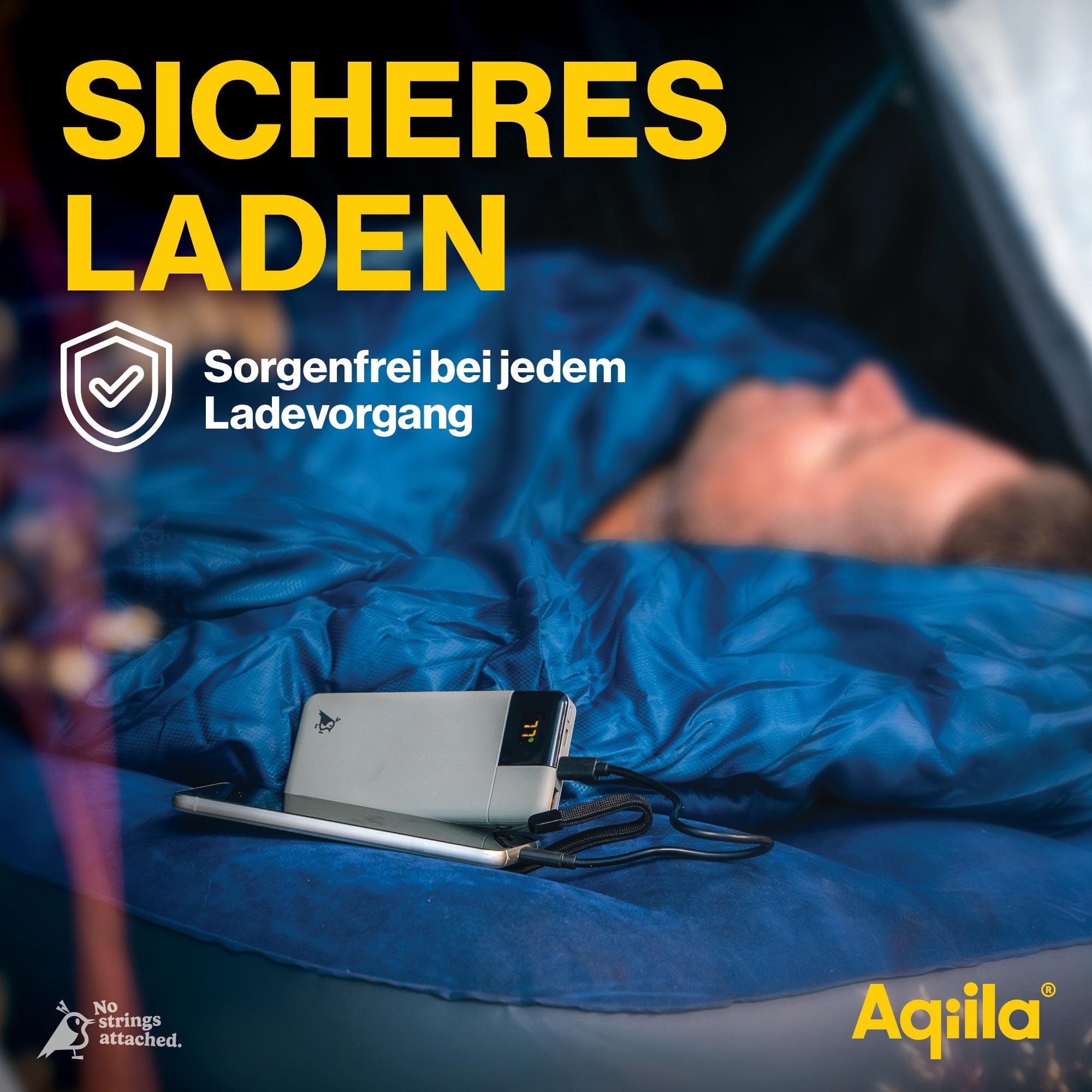 AQIILA Powerbank Powerbird B10, 20 W, 10.000mAh, 1x USB-A, 2x USB-C, moosgrün