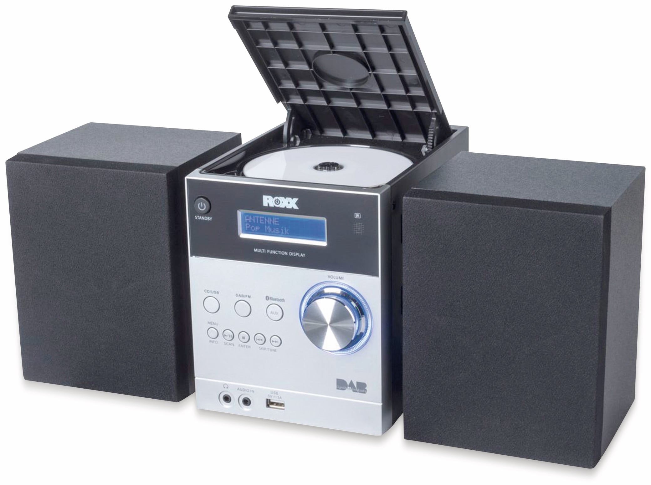 ROXX Stereoanlage MC 401, schwarz/silber, CD, DAB+, Bluetooth