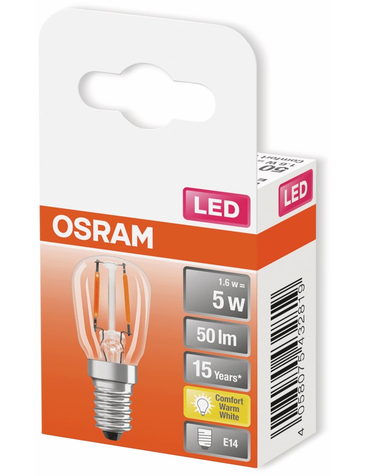 OSRAM LED-Lampe, E14, 1,6 W, 50 lm, 2400 K