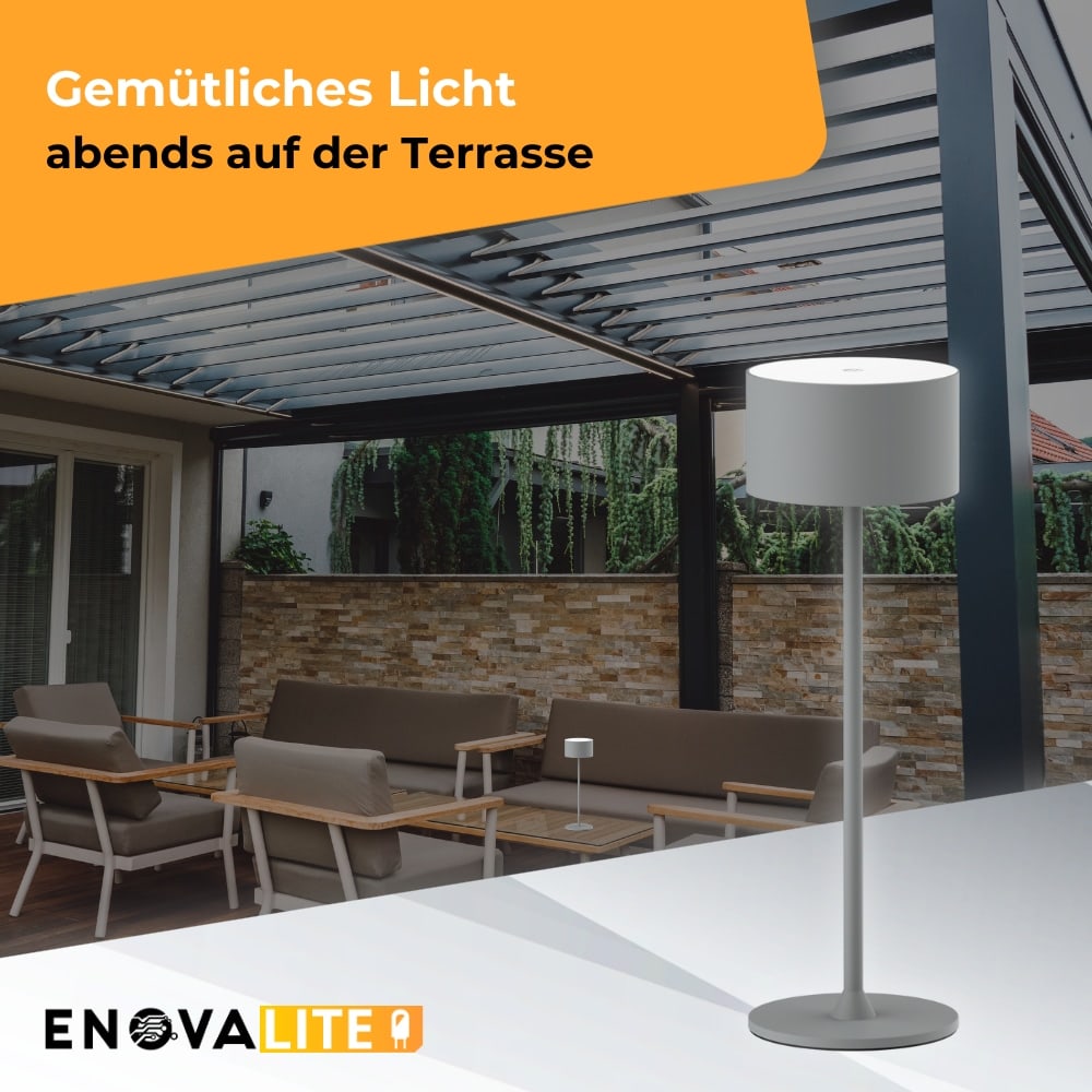 ENOVALITE LED-Akku-Tischleuchte, ELED700401, EEK: D dimmbar, CCT, grau