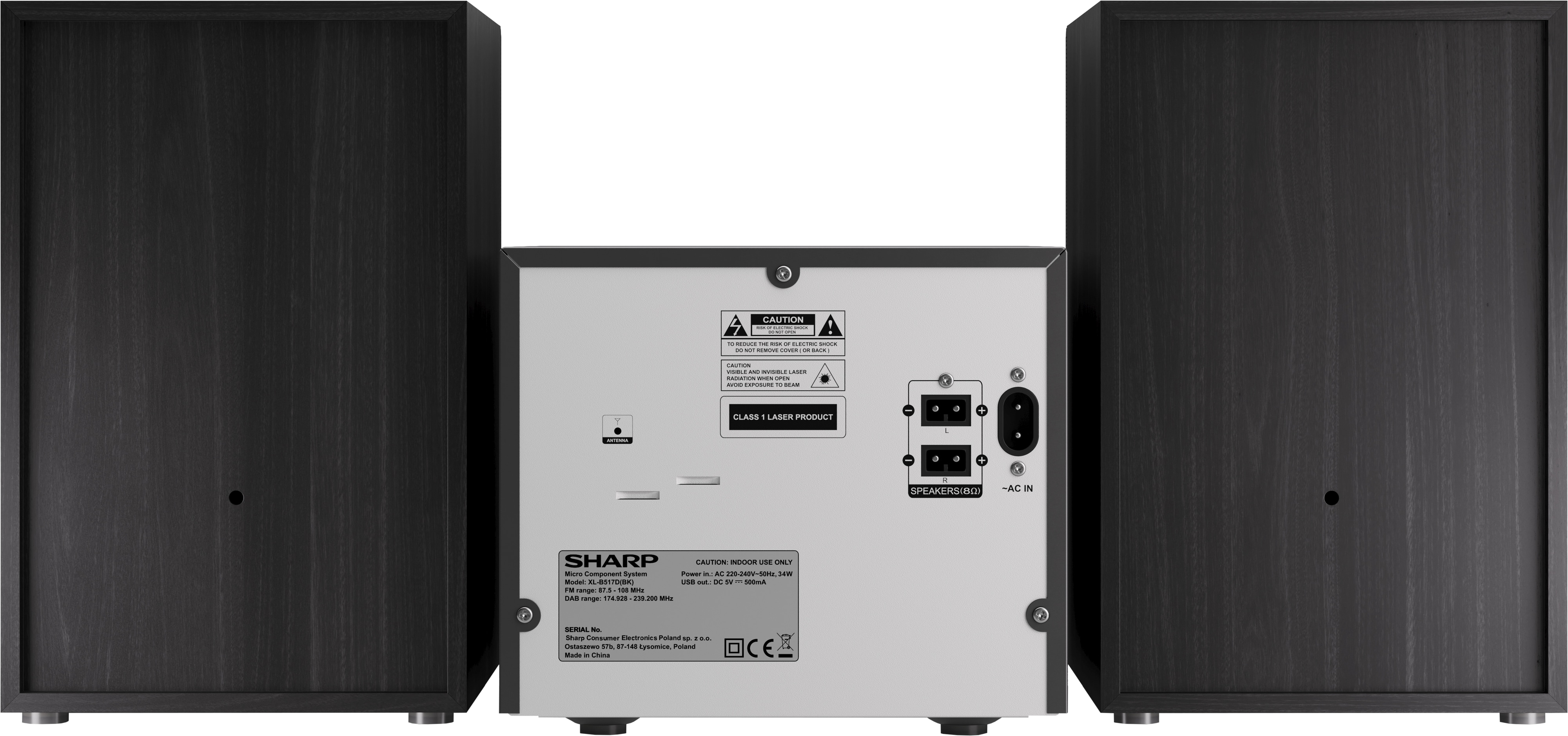 SHARP HiFi-Anlage XL-B517D, schwarz, DAB+, Bluetooth, USB, MP3, CD Laufwerk