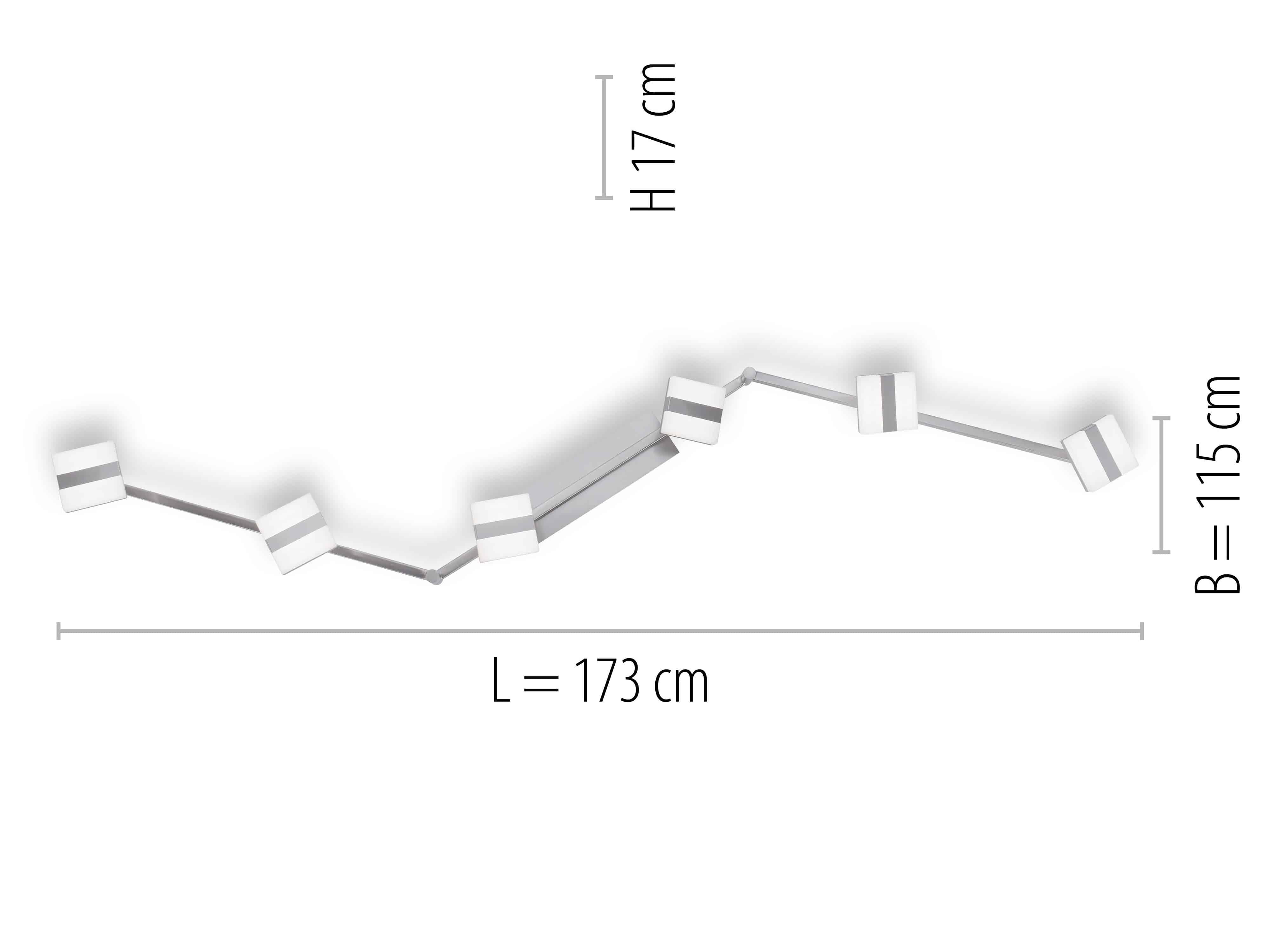 JUST LIGHT LED-Deckenleuchte 12086-55 stahlfarbig, 27 W, 3090 lm, CCT, RGB, Smart Home