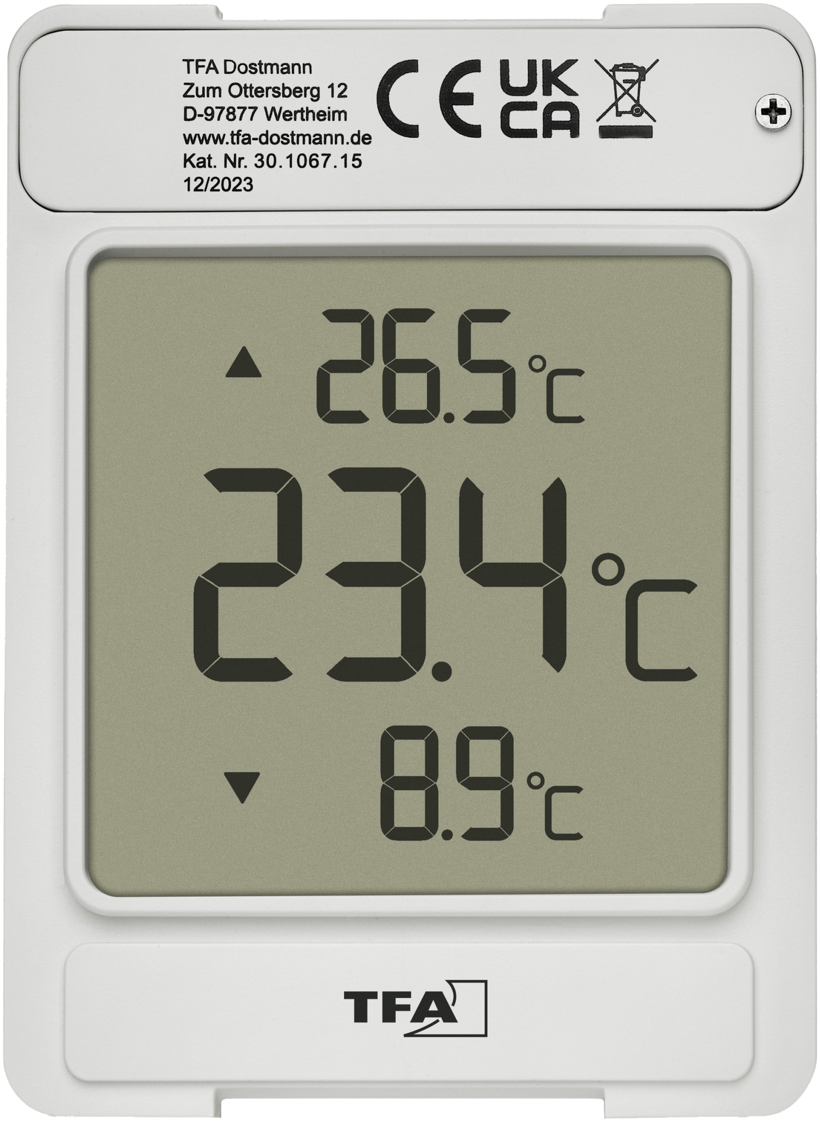 TFA Digitales-Fensterthermometer Windoo, 30.1067.15, grau