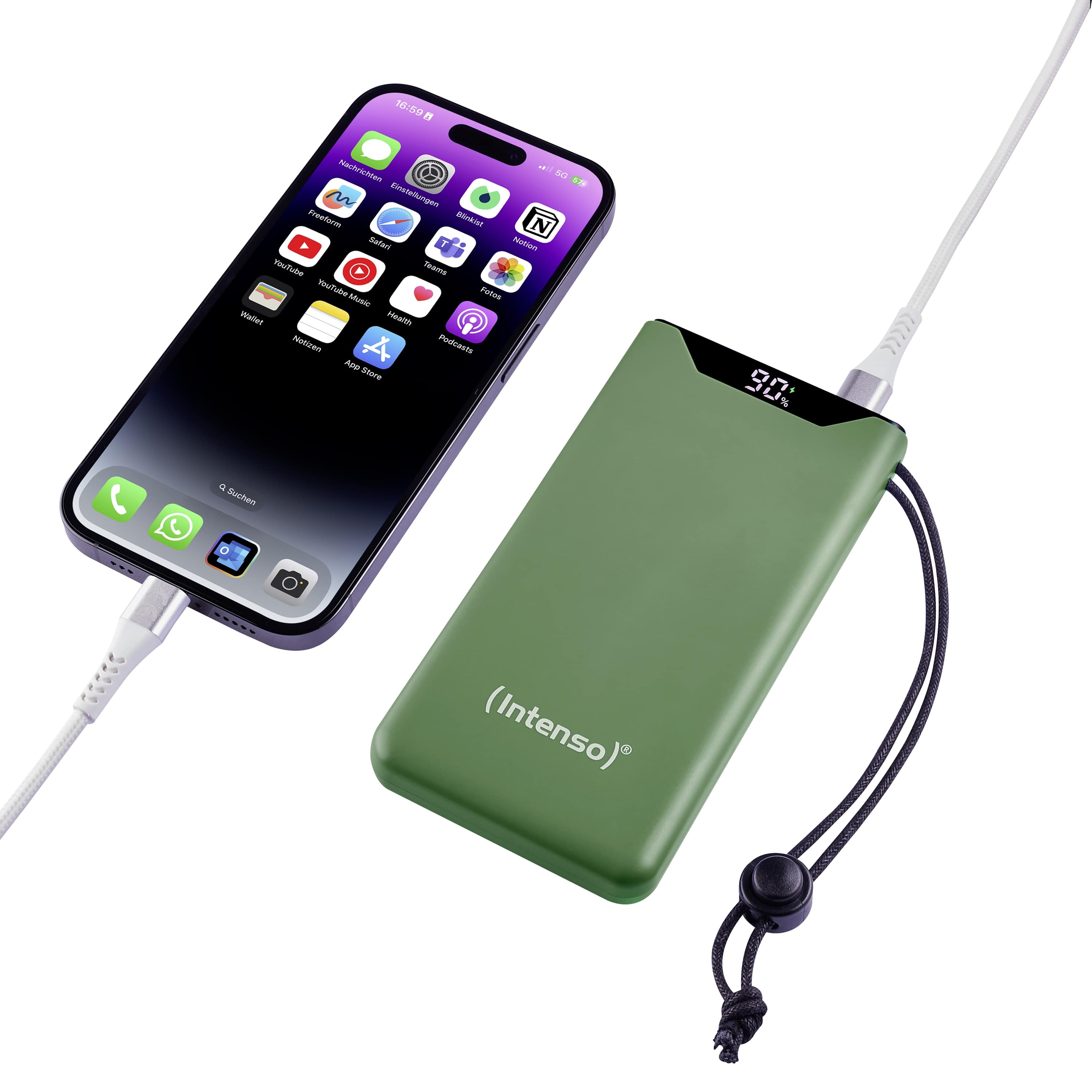 INTENSO USB Powerbank 7332037, F10000, 10.000mAh, 20 W, grün