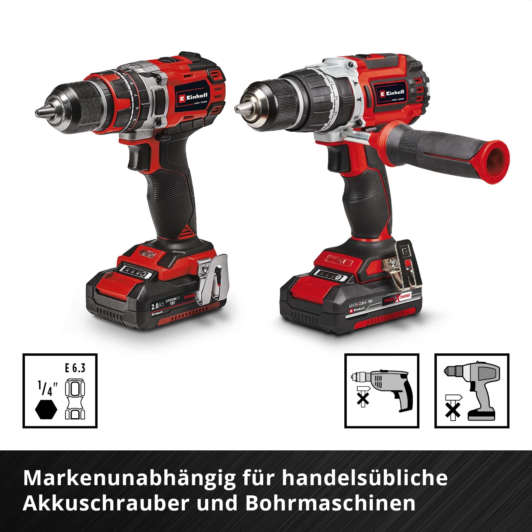 EINHELL Fliesenbohrer-Set, 51404, XS-Case, 5-10 mm, 4-teilig