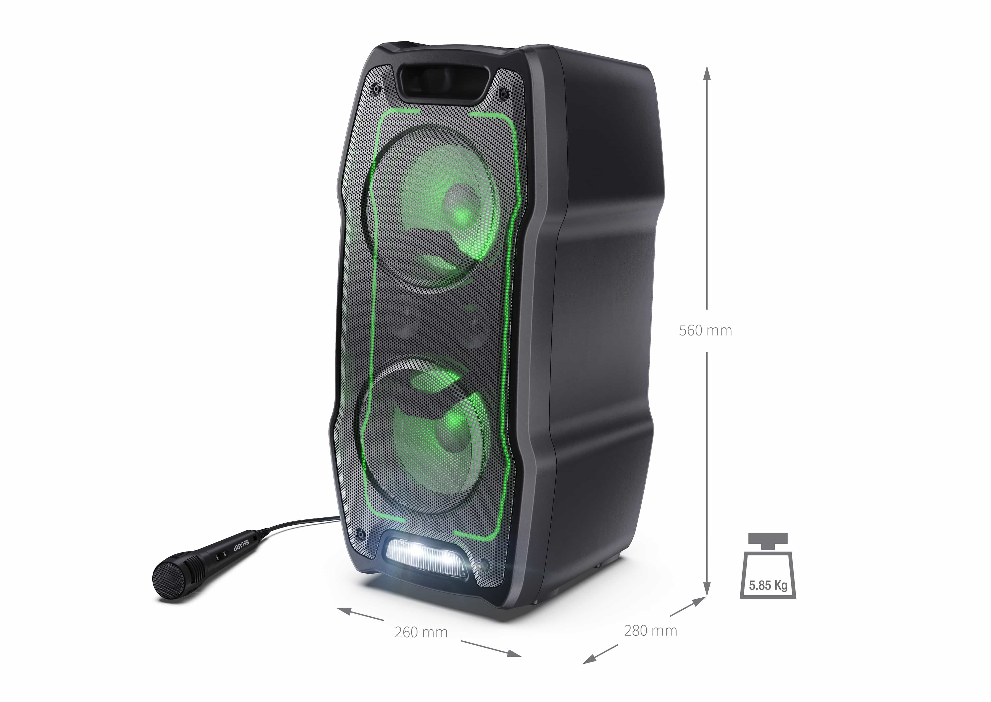 SHARP Bluetooth Party-Lautsprecher PS931, 180 W, schwarz