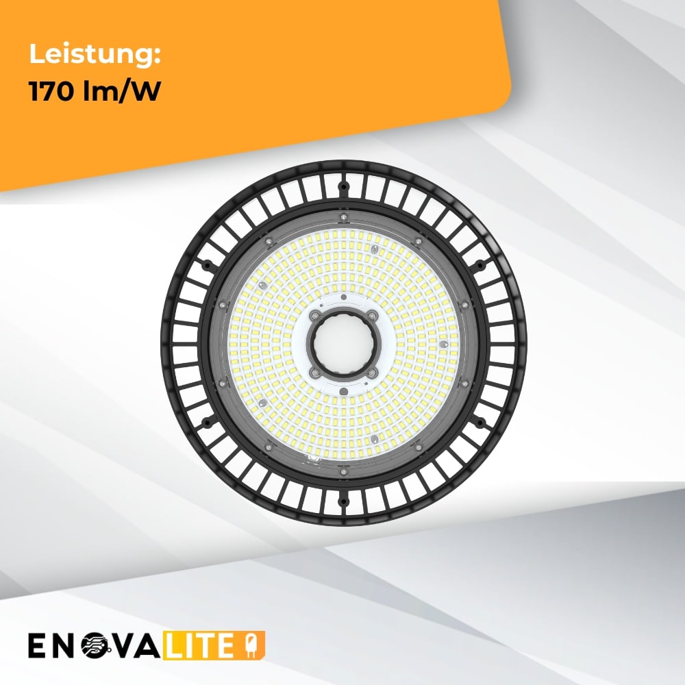 ENOVALITE LED-HighBay-Leuchte, UFO, EEK: C, 150W, 25500lm, 5000K, schwarz