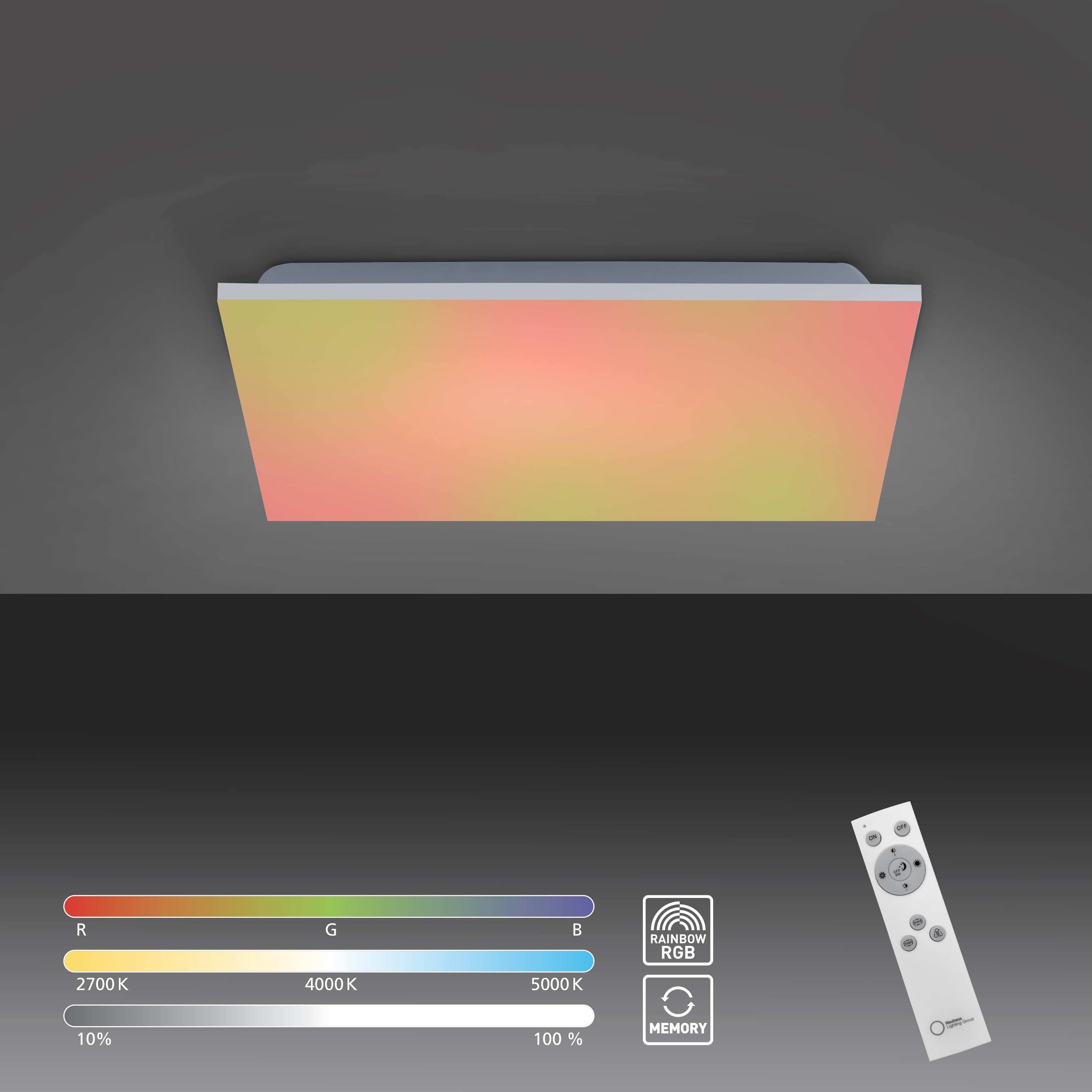 JUST LIGHT LED-Deckenleuchte 15620-16 weiß, 24 W, 2750 lm, CCT, RGB