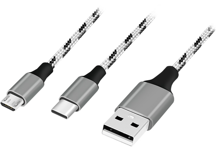 LOGILINK USB 2.0 Kabel CU0202 2-in1 USB-C Micro-USB, 1,2m