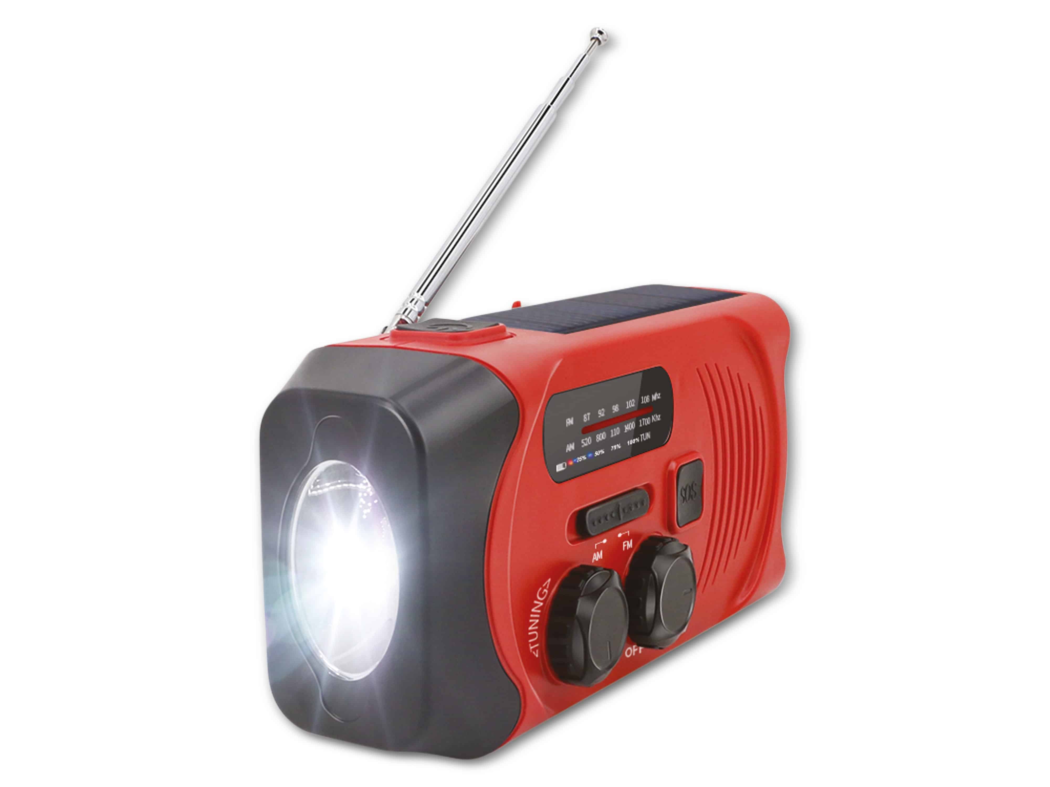 DENVER UKW-Radio SCR-2000, Kurbel, Solar, Lampe