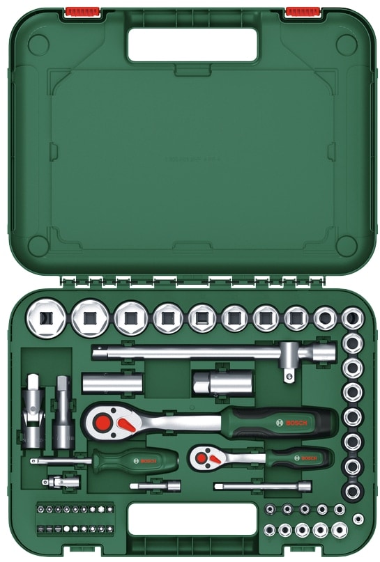 BOSCH Ratschen-Set 1/4" + 1/2", 1600A02Z9G, 56-teilig