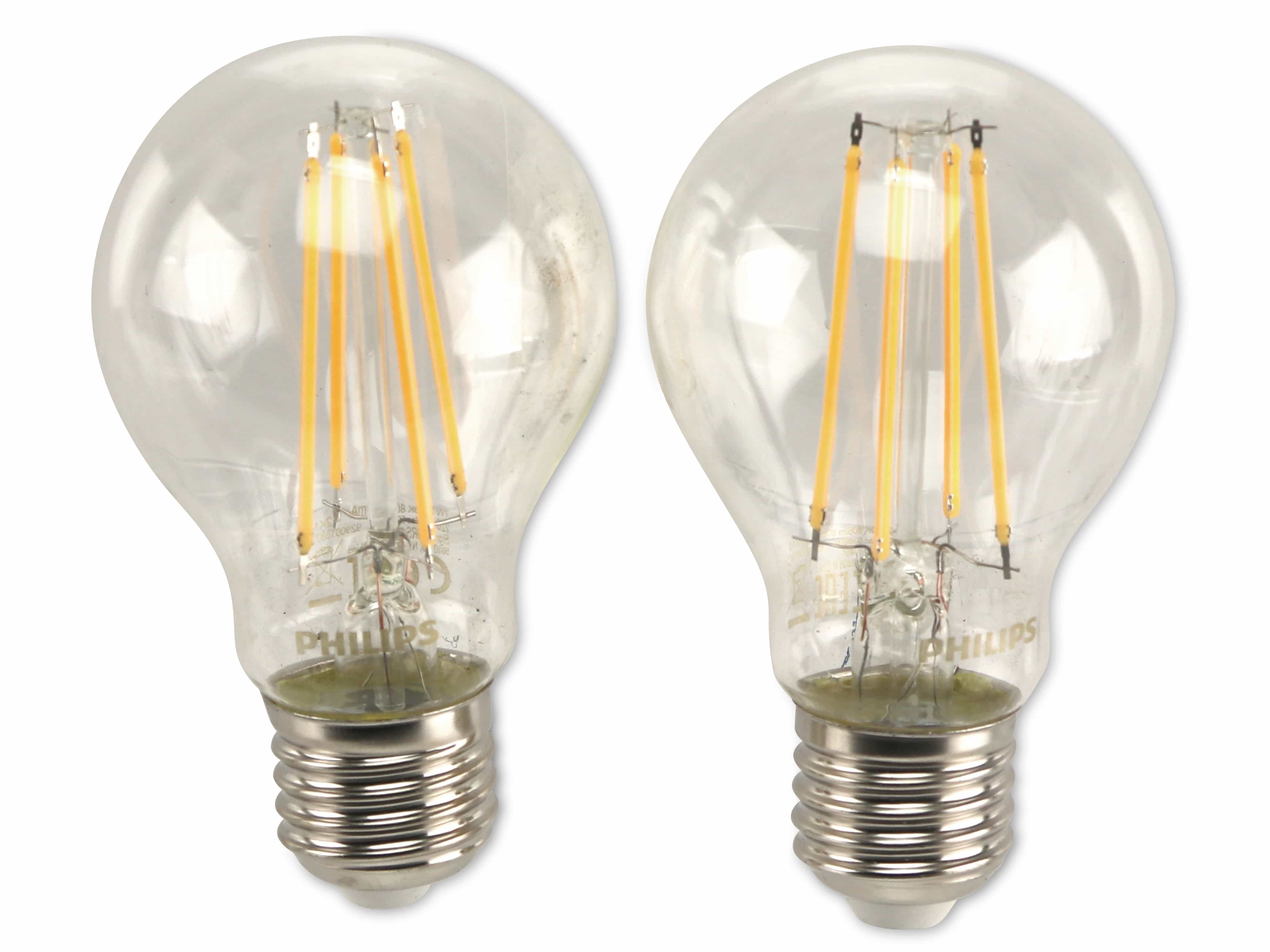LED-Lampe Philips, E27, EEK: E, 7 W, warmweiß, 2er-Set