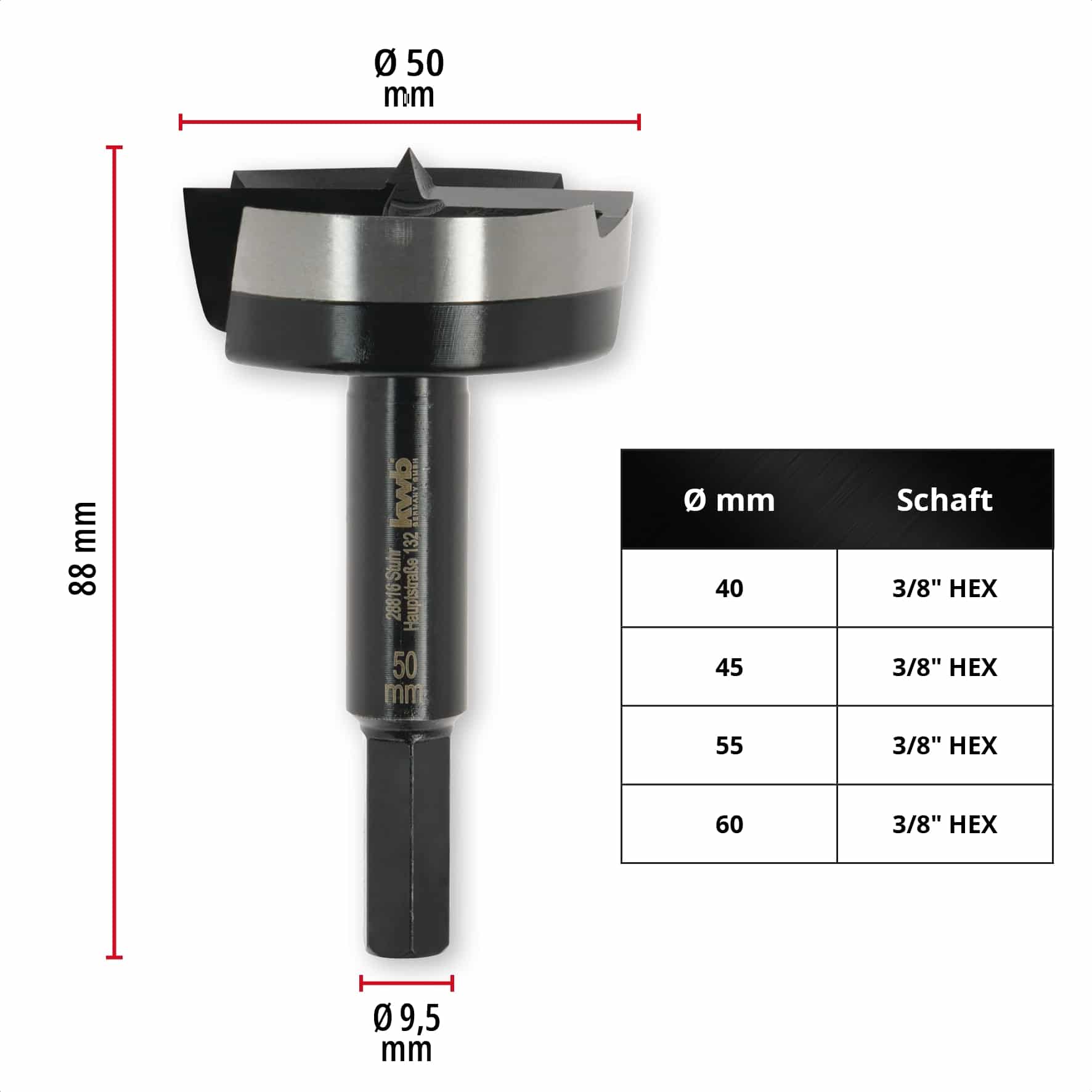 KWB Forstnerbohrer, 706450, 50 mm