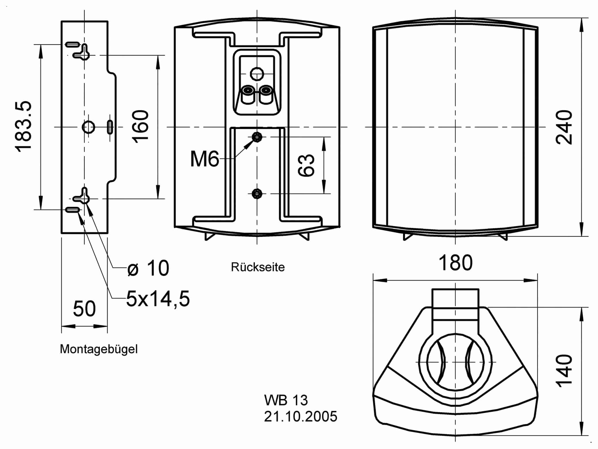 VISATON Lautsprecherbox WB 13, weiß, 100 V, 8 Ohm