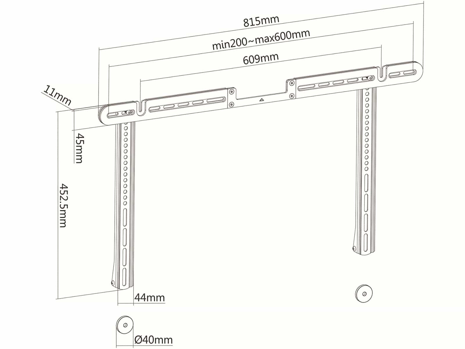 PUREMOUNTS Lautsprecher Kombinationshalterung PM-SOM-111, für Sonos Arc