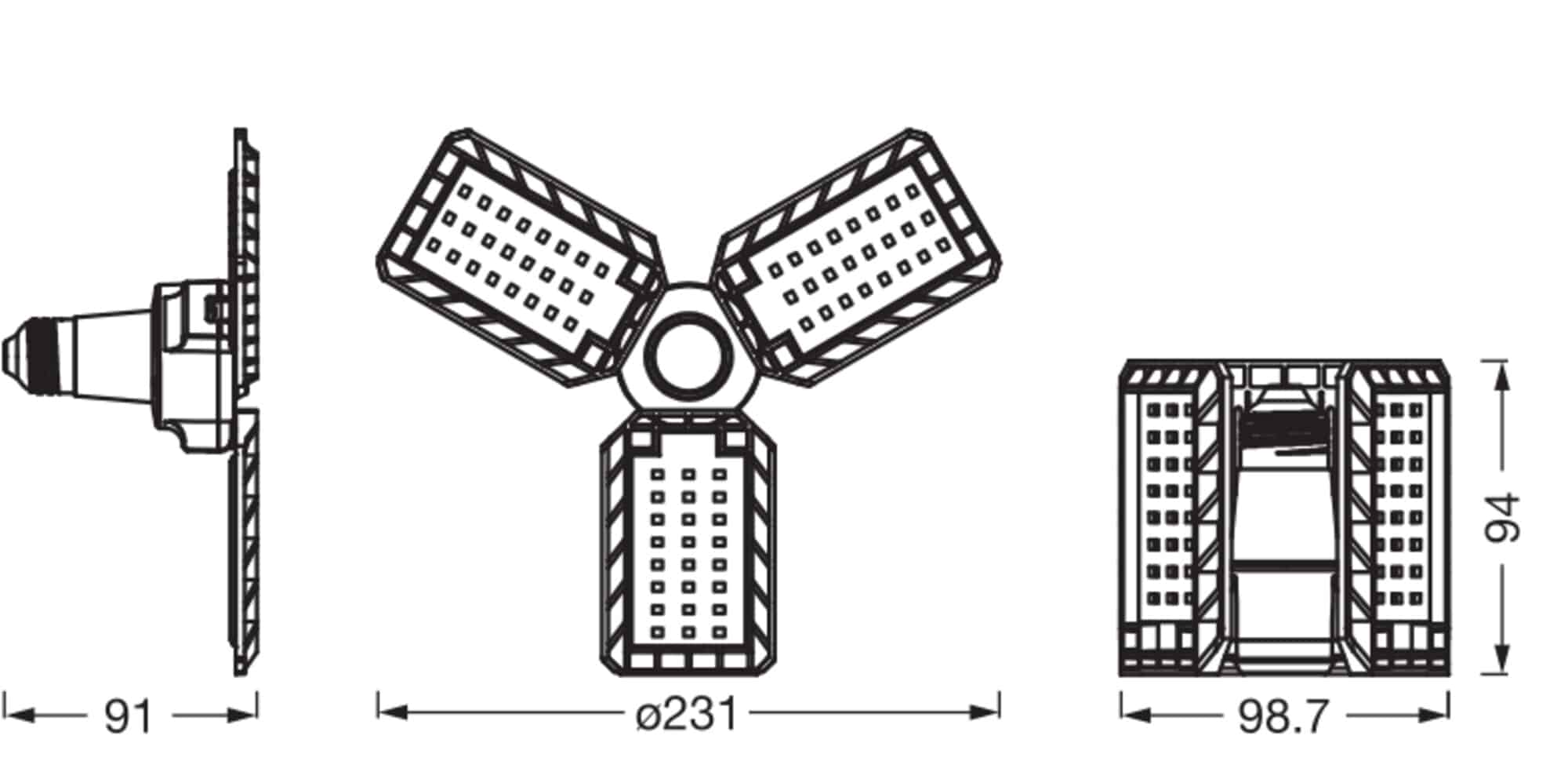 LEDVANCE LED-Deckenlampe Highbay Blade, E27, 17W, 1700 lm, 4000 K