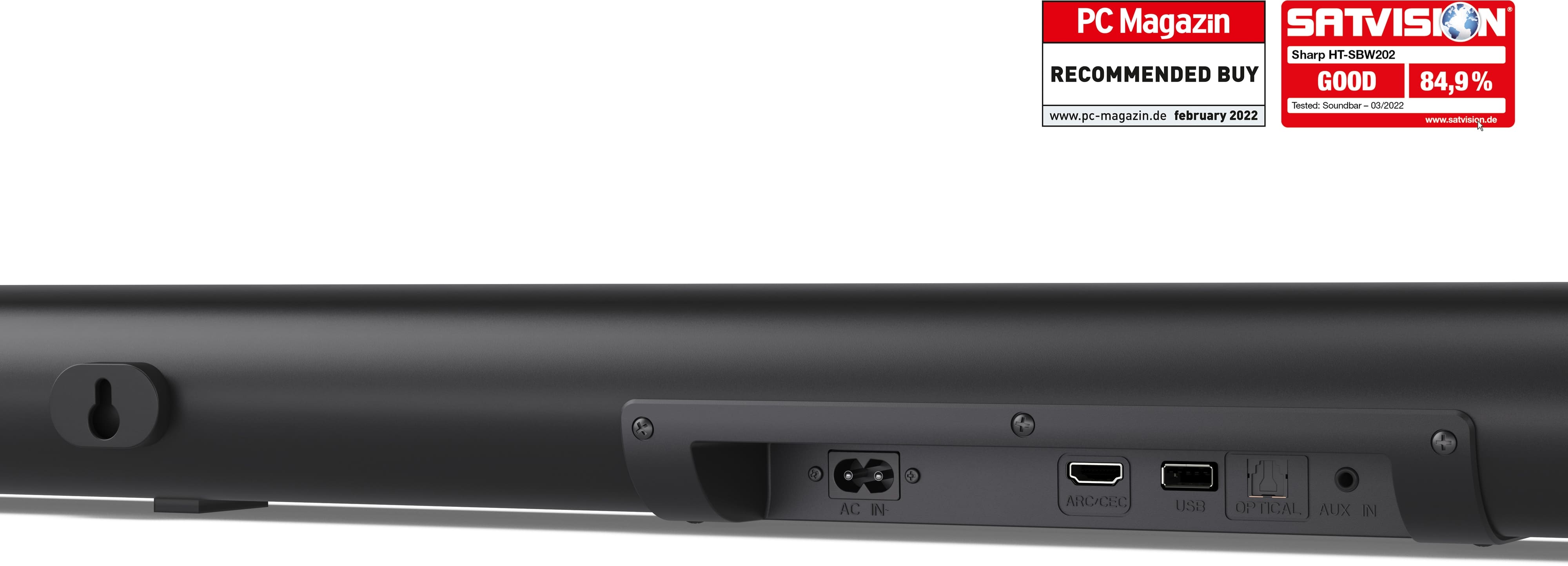 SHARP Soundbar-System HT-SBW202, Subwoofer, Bluetooth, HDMI, 200 W