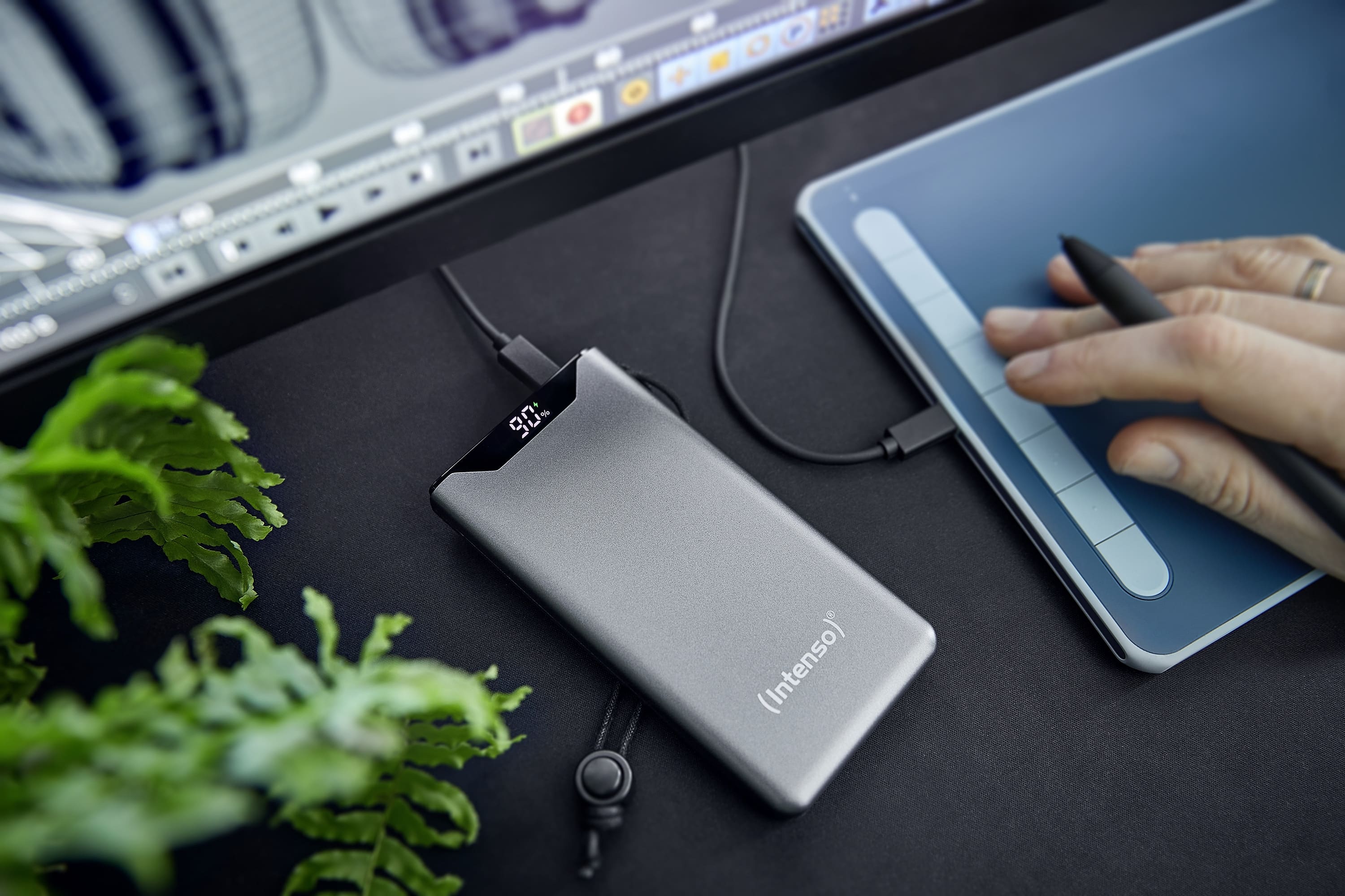 INTENSO USB Powerbank 7332034, F10000, 10.000mAh, 20 W, grau