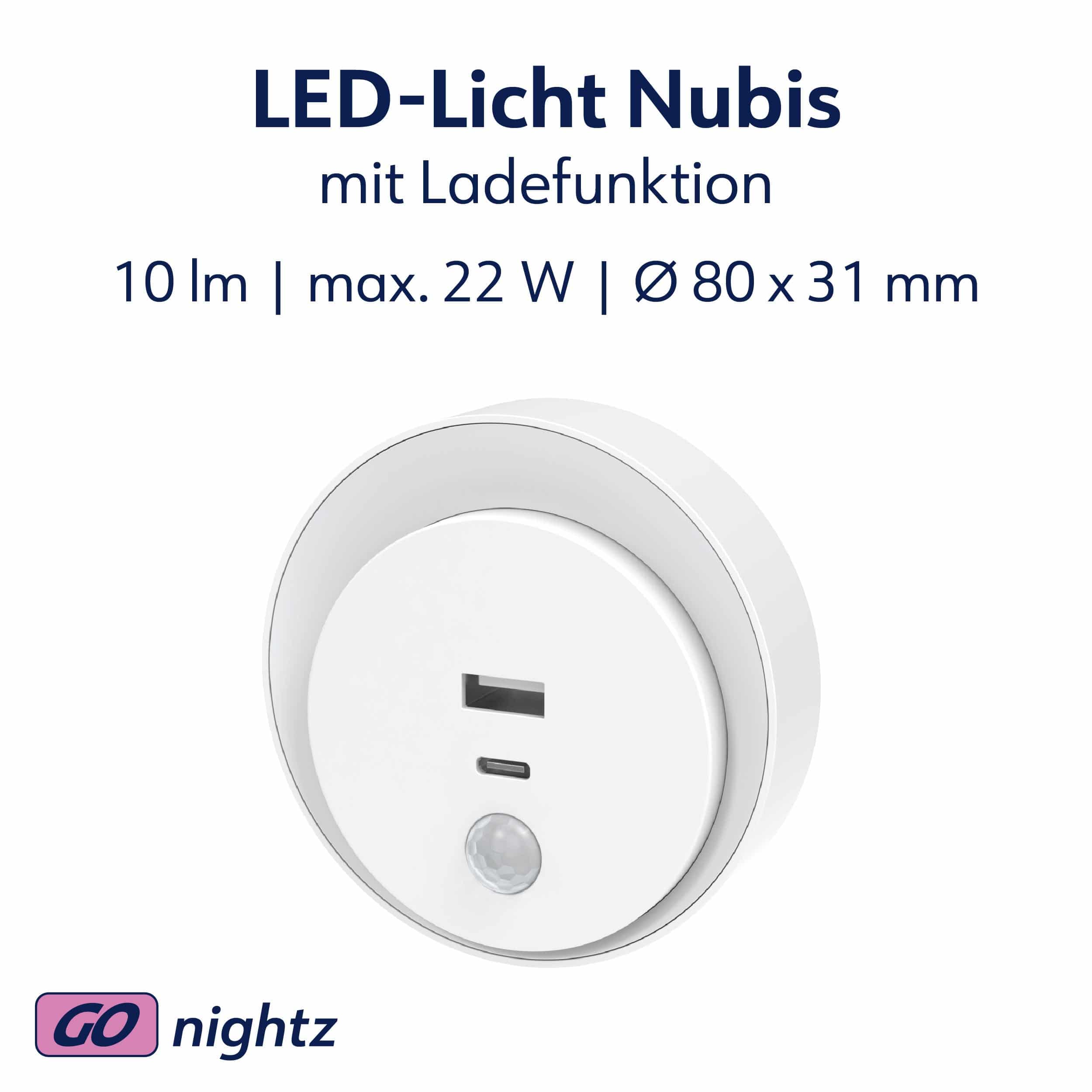 MÜLLER-LICHT LED-Orientierungslicht Nubis, 27700059, mit Sensor u. USB