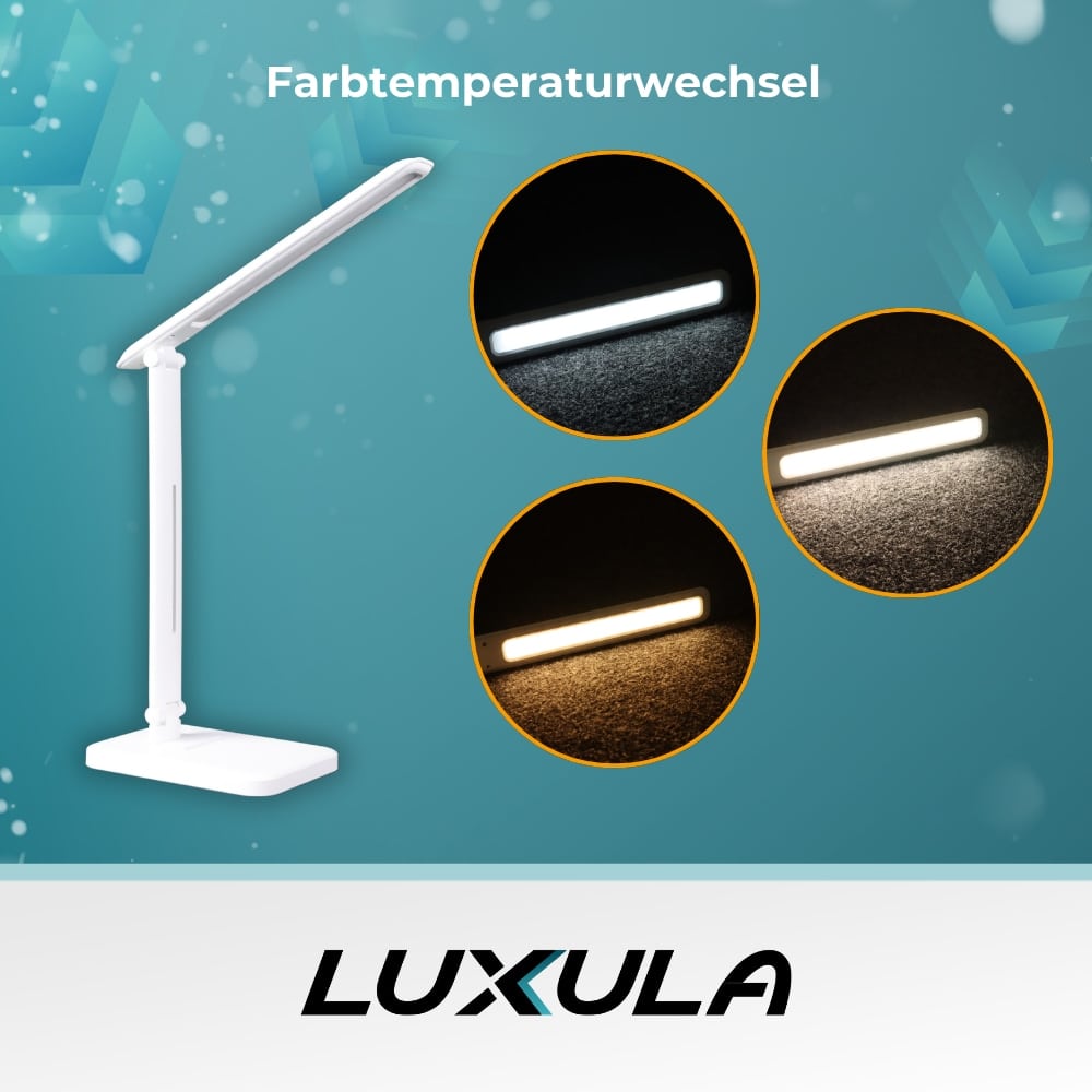 LUXULA LED-Tischleuchte, EEK: G, 5W, mit Dimm- und CCT-Funktion, weiß