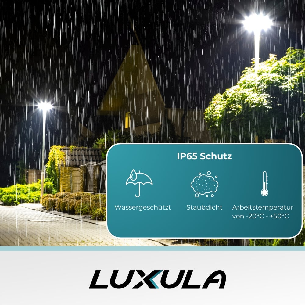 LUXULA LED-Straßenleuchte, EEK: F, 30W, 3000lm, 4500K, IP65, grau