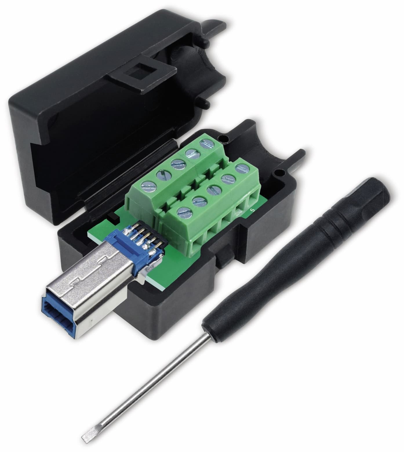 QUADRIOS, 2001C204, USB-Modular-Set, USB 3.0 - Standard-B, Stecker, Einbau horizontal, Polzahl 10