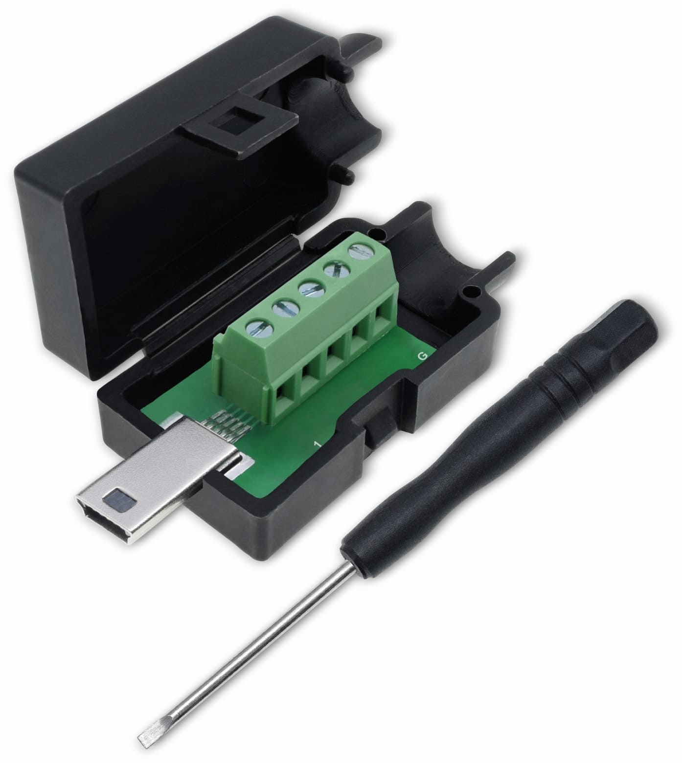 QUADRIOS, 2001C206, USB-Modular-Set, USB 2.0 - Mini B, Stecker, Einbau horizontal, Polzahl 6