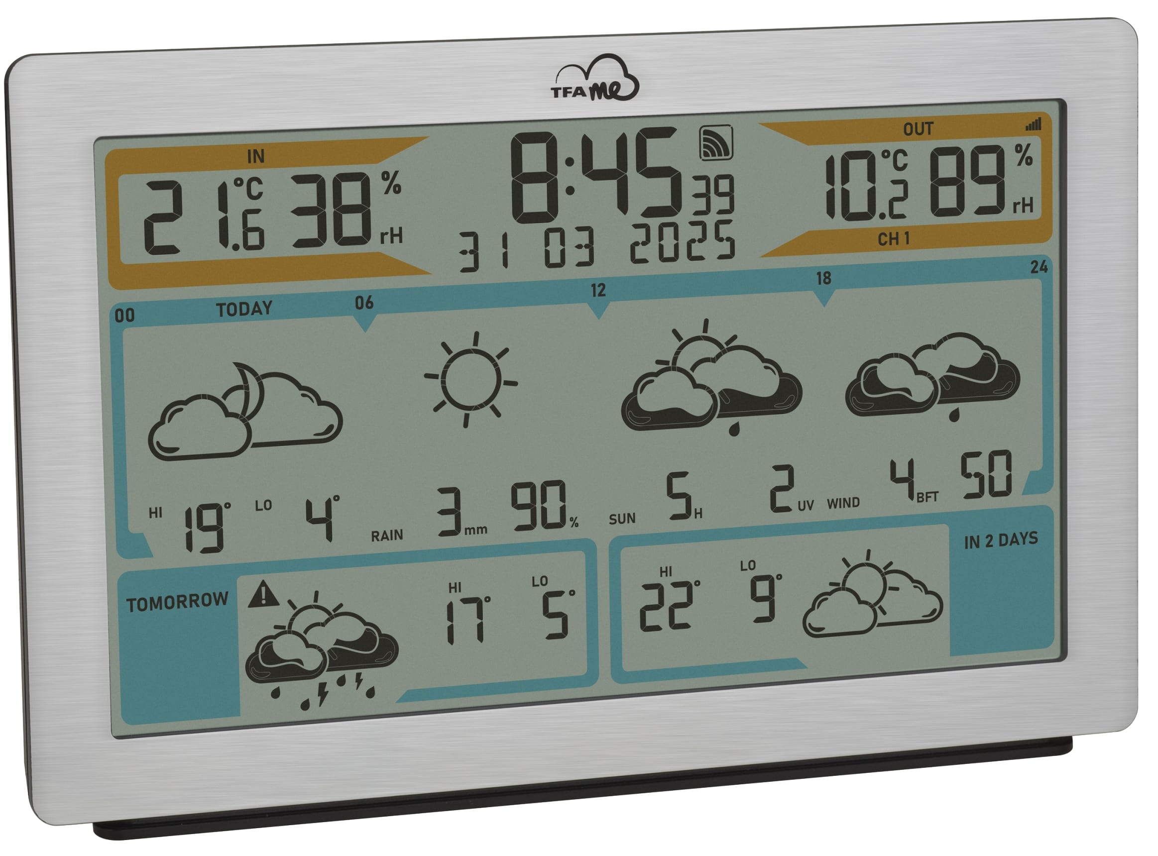 TFA WLAN Funk-Wetterstation, TFA.me ID-02, 358100.54, silber