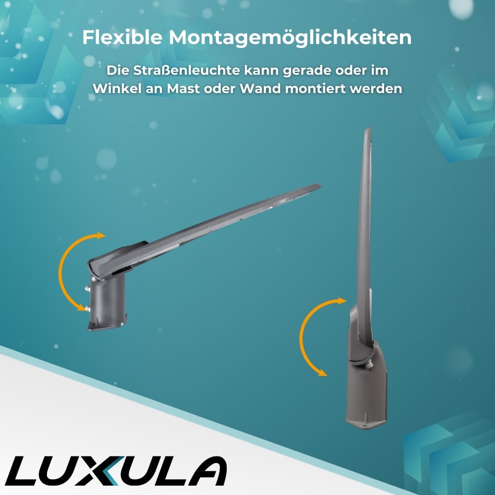 LUXULA LED-Straßenleuchte, EEK: F, 100W, 10000lm, 3000K, IP65, grau