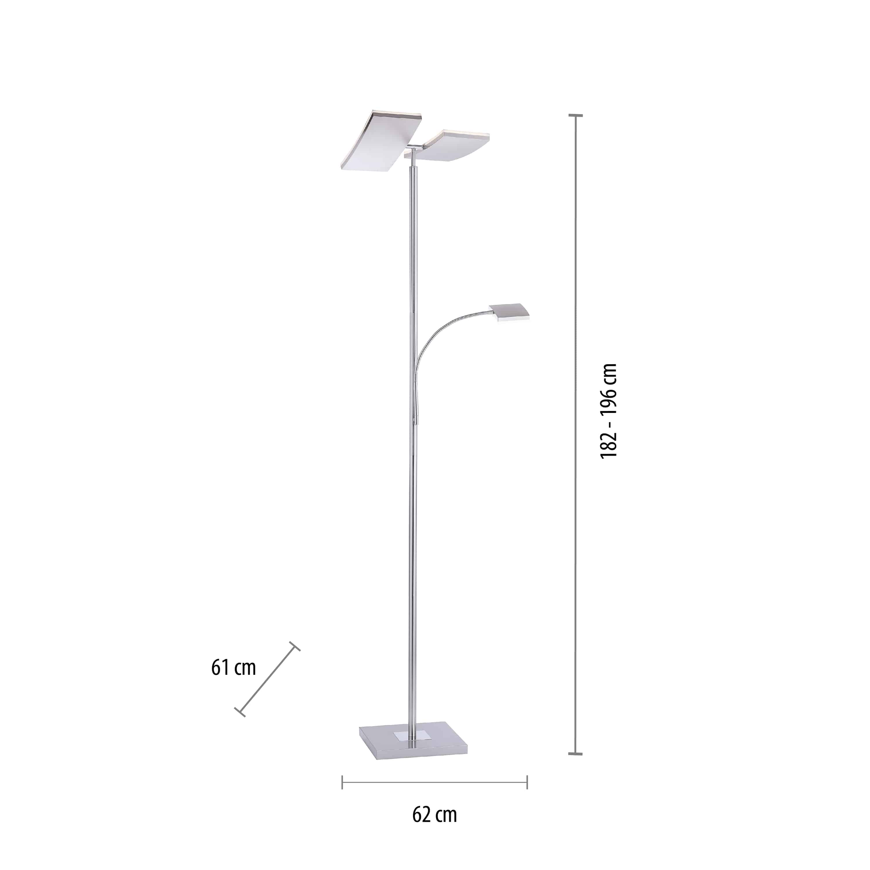 JUST LIGHT LED-Stehleuchte 11725-55 stahl, 25 W, 2900 lm, 3000 K