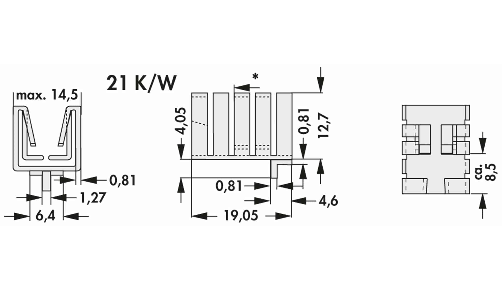 FISCHER ELEKTRONIK Kühlkörper, FK 237 SA220 H, Fingerkühlkörper, schwarz, Aluminium