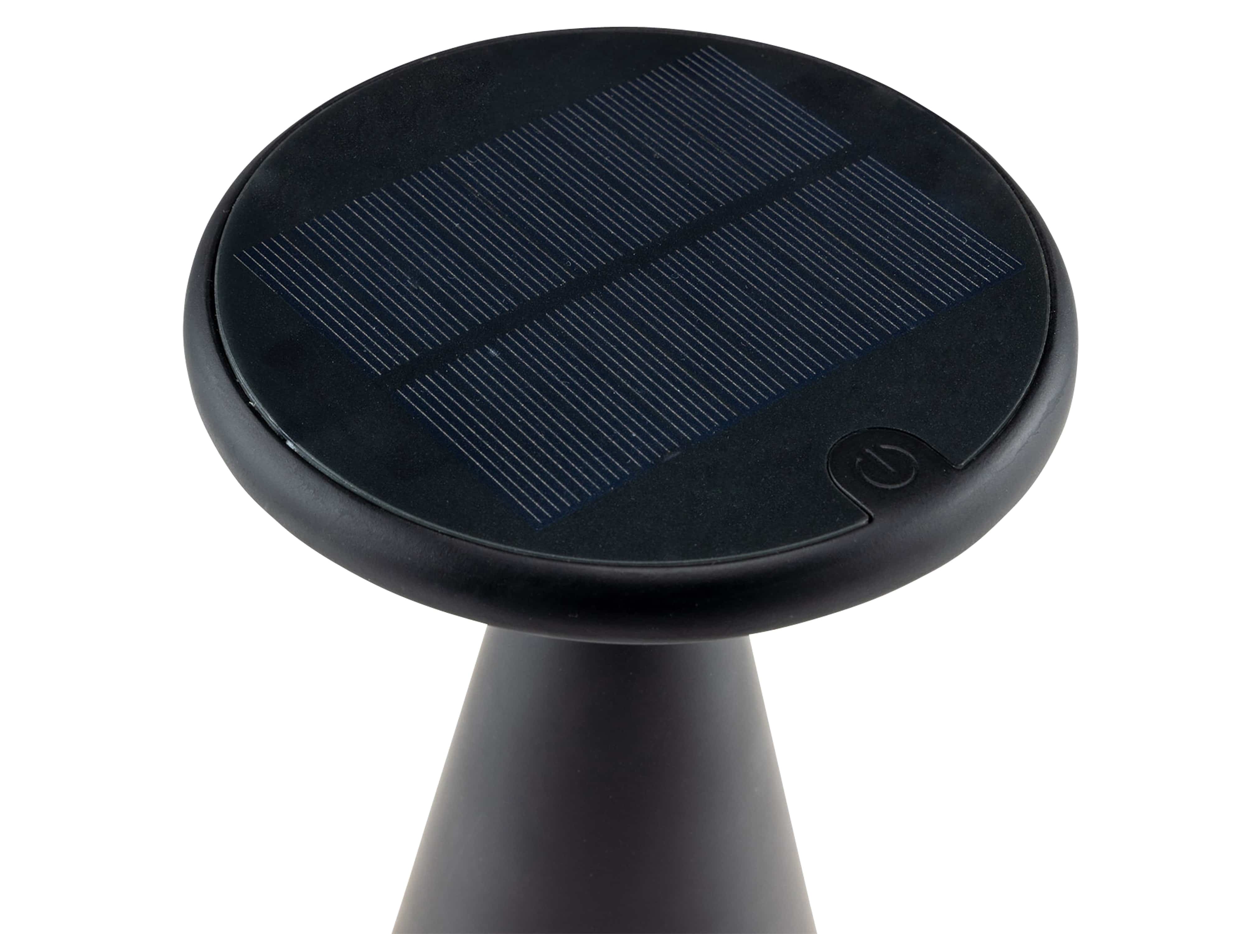 CHILITEC LED Solar Tischleuchte Foco Sol, 2700K, dimmbar, schwarz