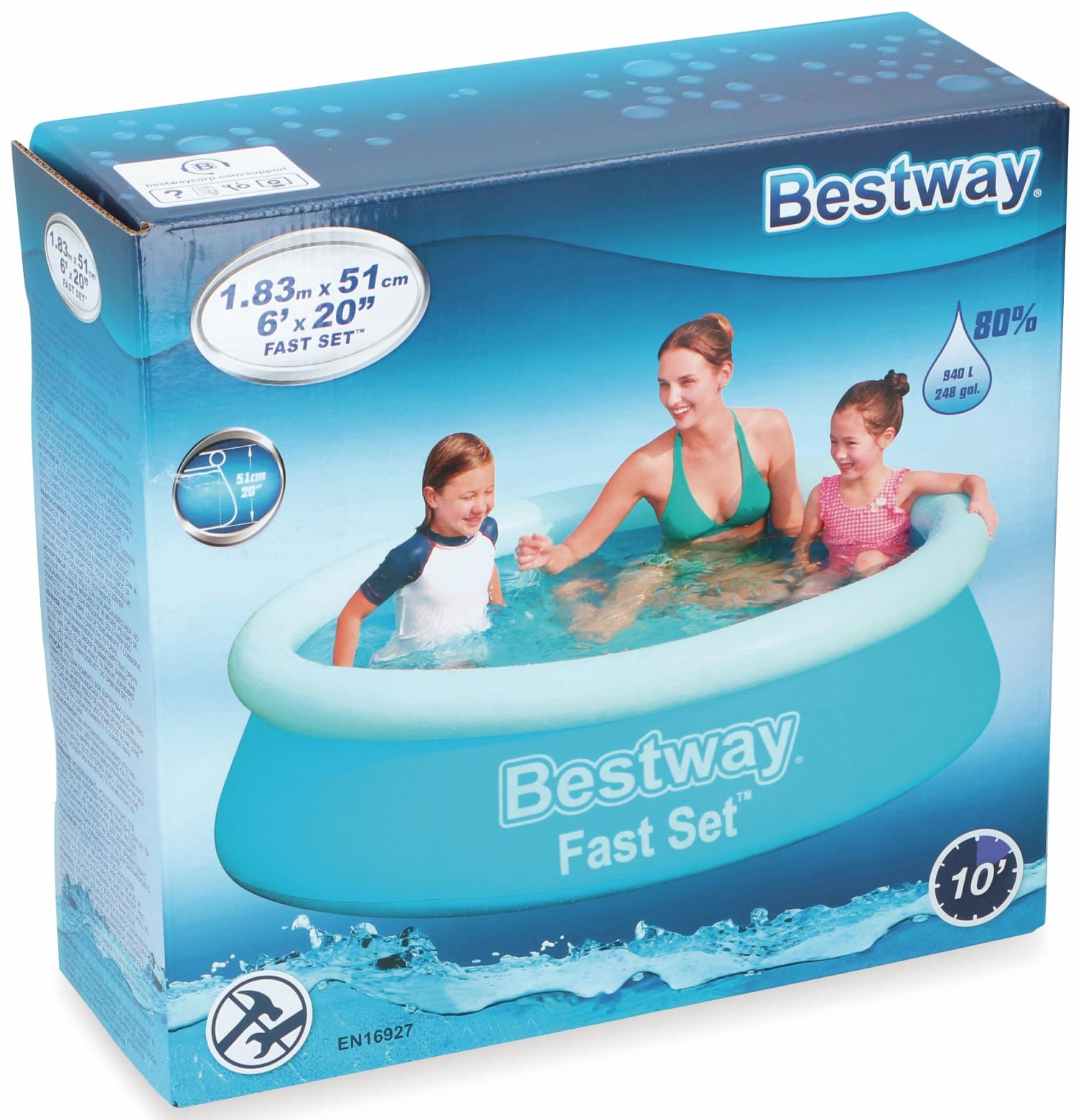 BESTWAY Planschbecken Fast Set Pool, 183x51cm, PVC