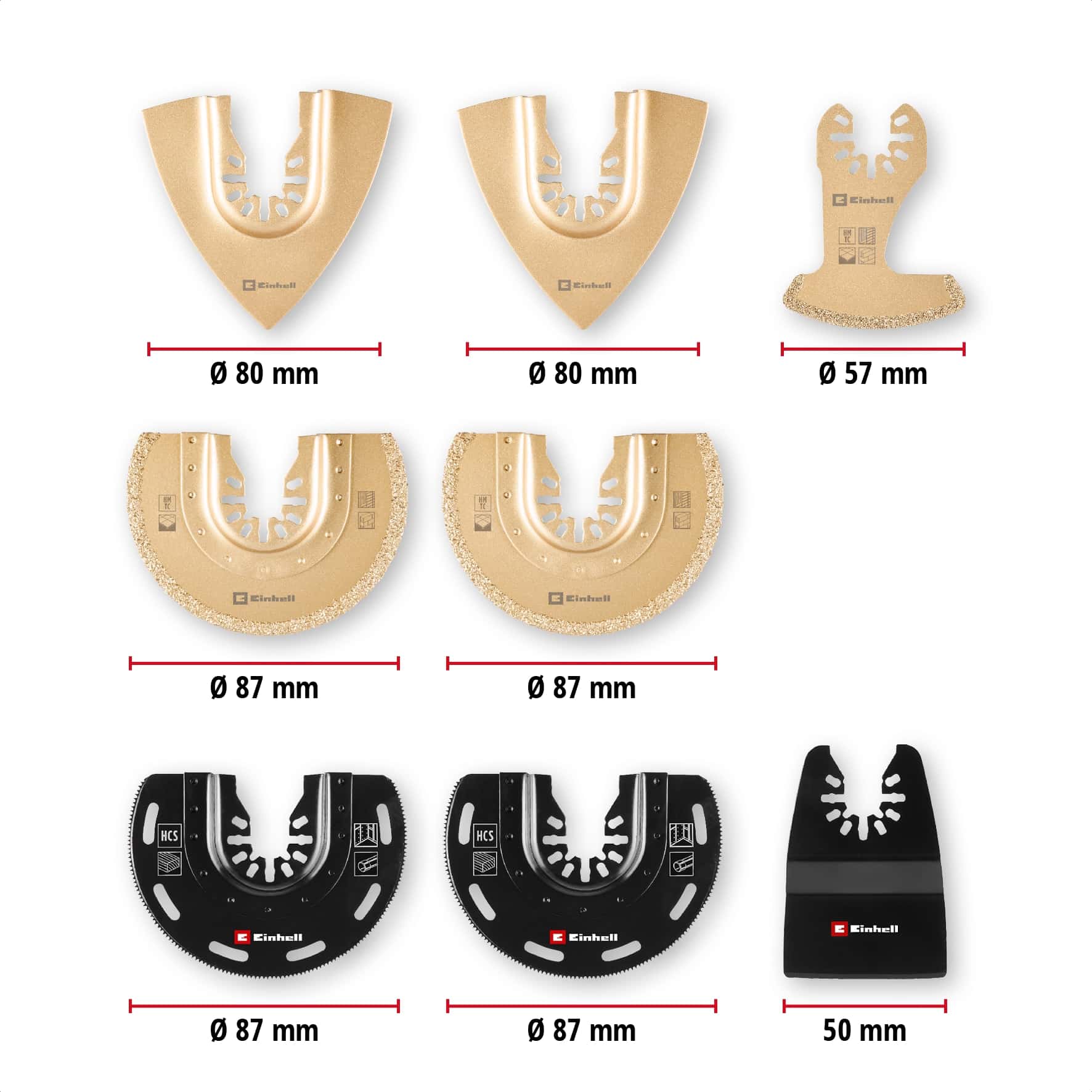 EINHELL Multitool-Set, 708110, XL-PLUS-Case, 10-teilig