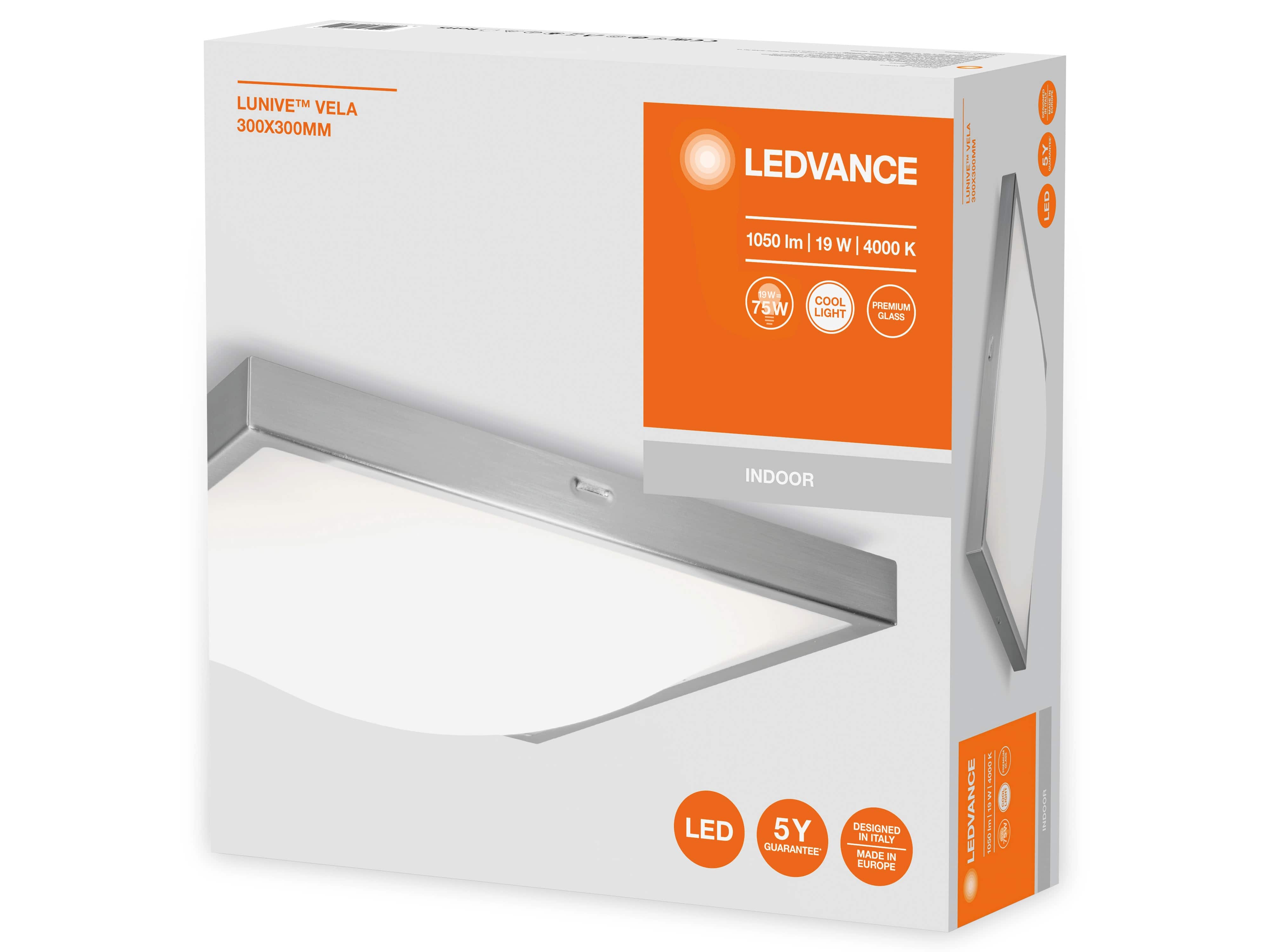 LEDVANCE LED-Deckenleuchte Lunive Vela, 19 W, 1050 lm, 4000 K