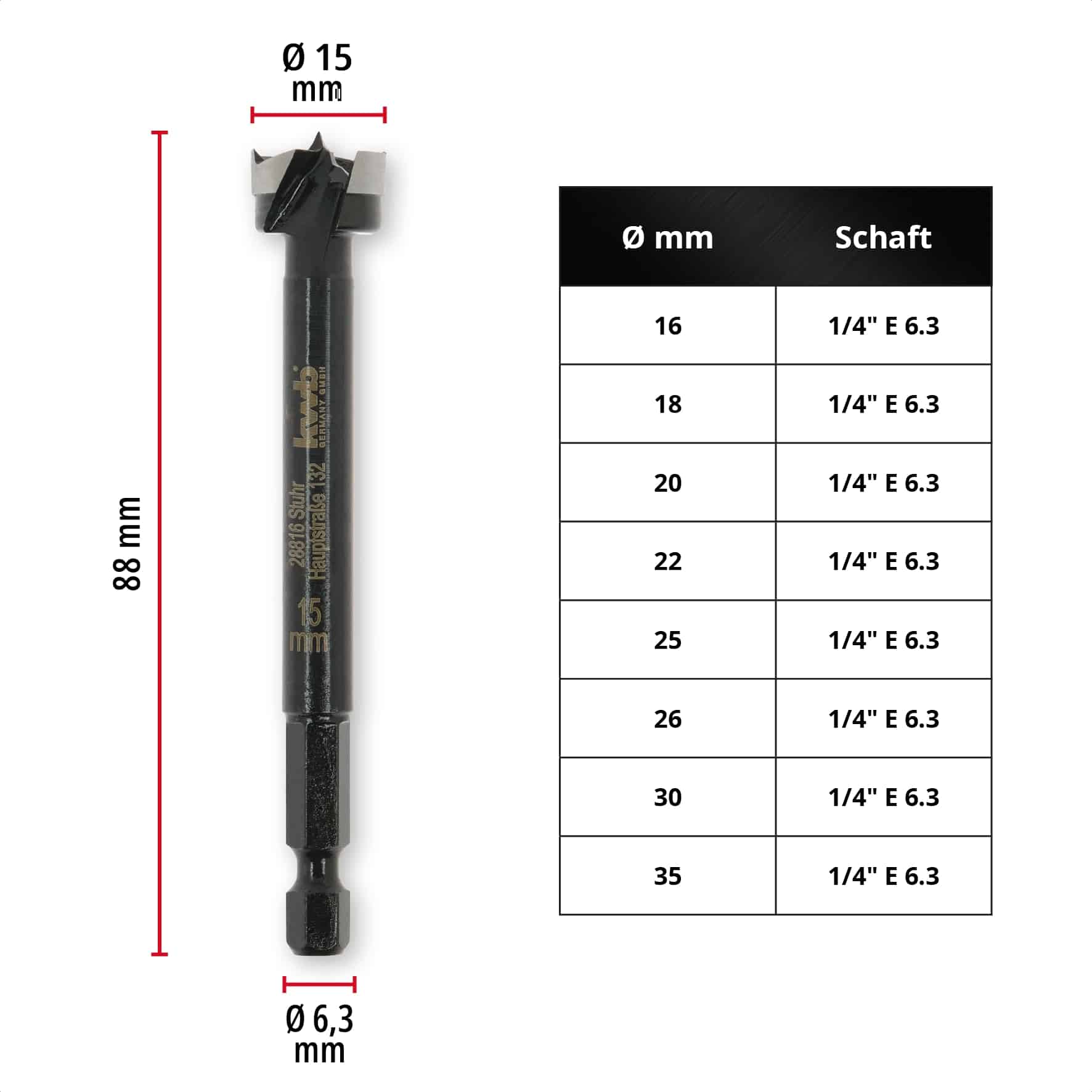 KWB Forstnerbohrer, 706415, 15 mm