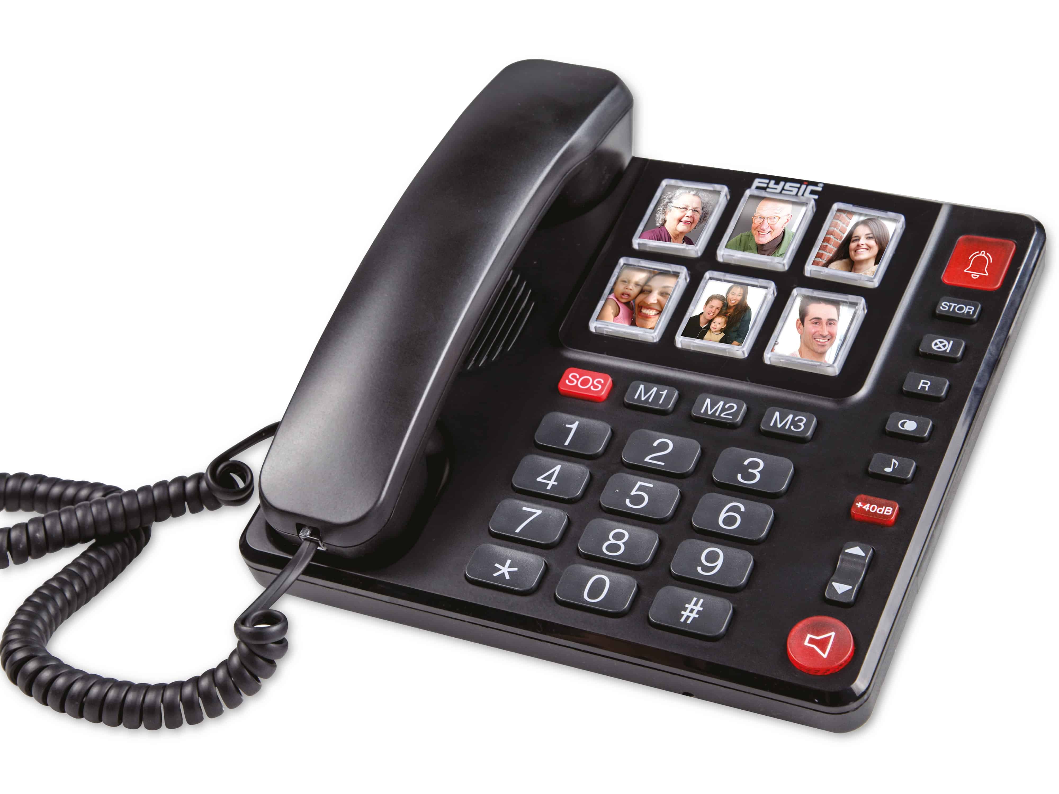 FYSIC Großtasten-Telefon FX-3930, schwarz