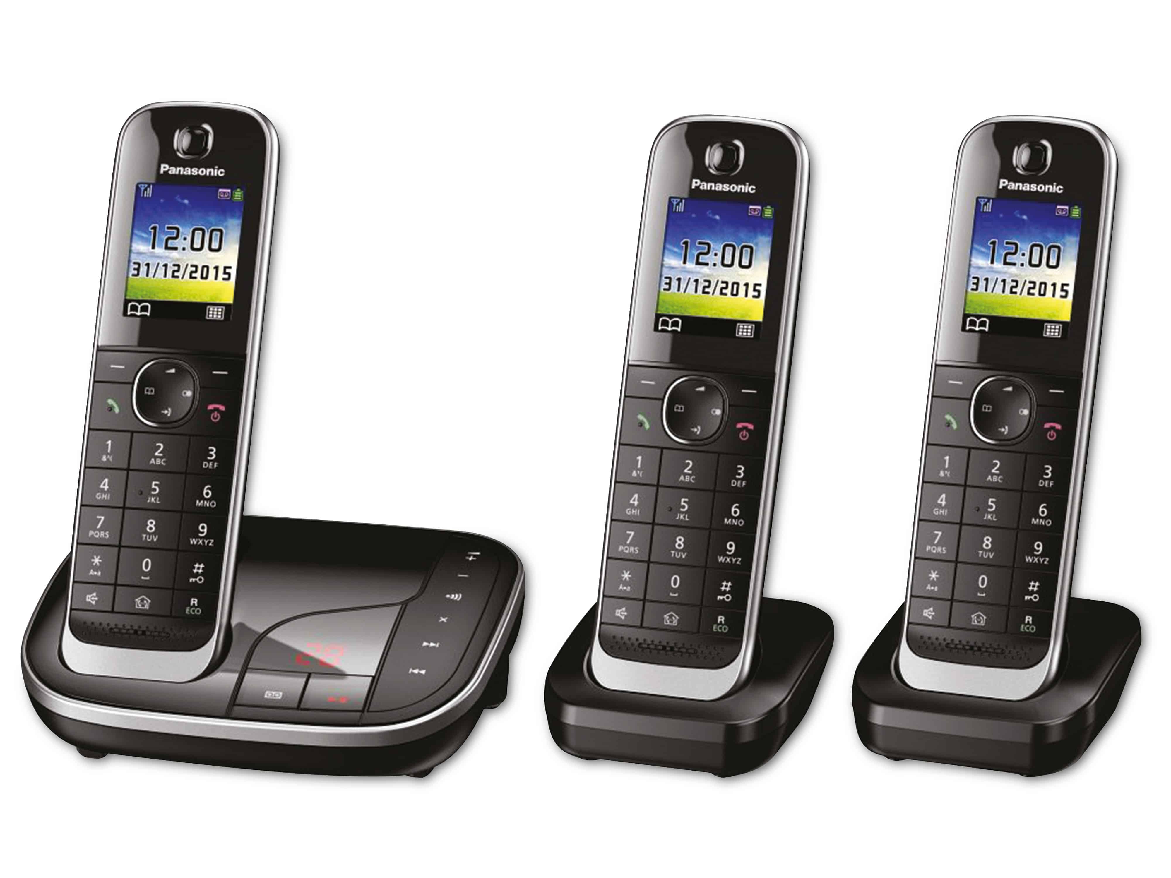 DECT-Telefon PANASONIC KX-TGJ323GB, mit AB, Trio, schwarz