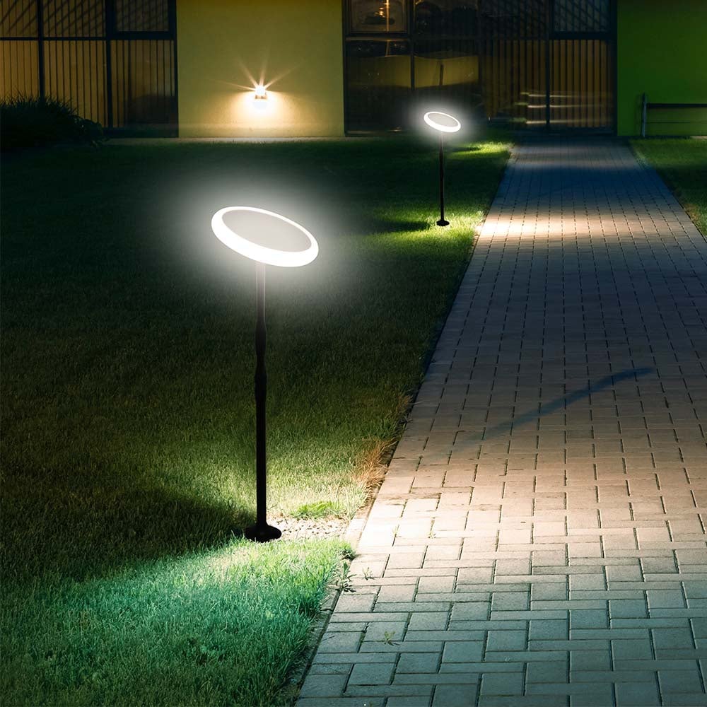 V-TAC Solar LED-Gartenleuchte VT-943, 3 W, 3000 K, schwarz, 2 Stück