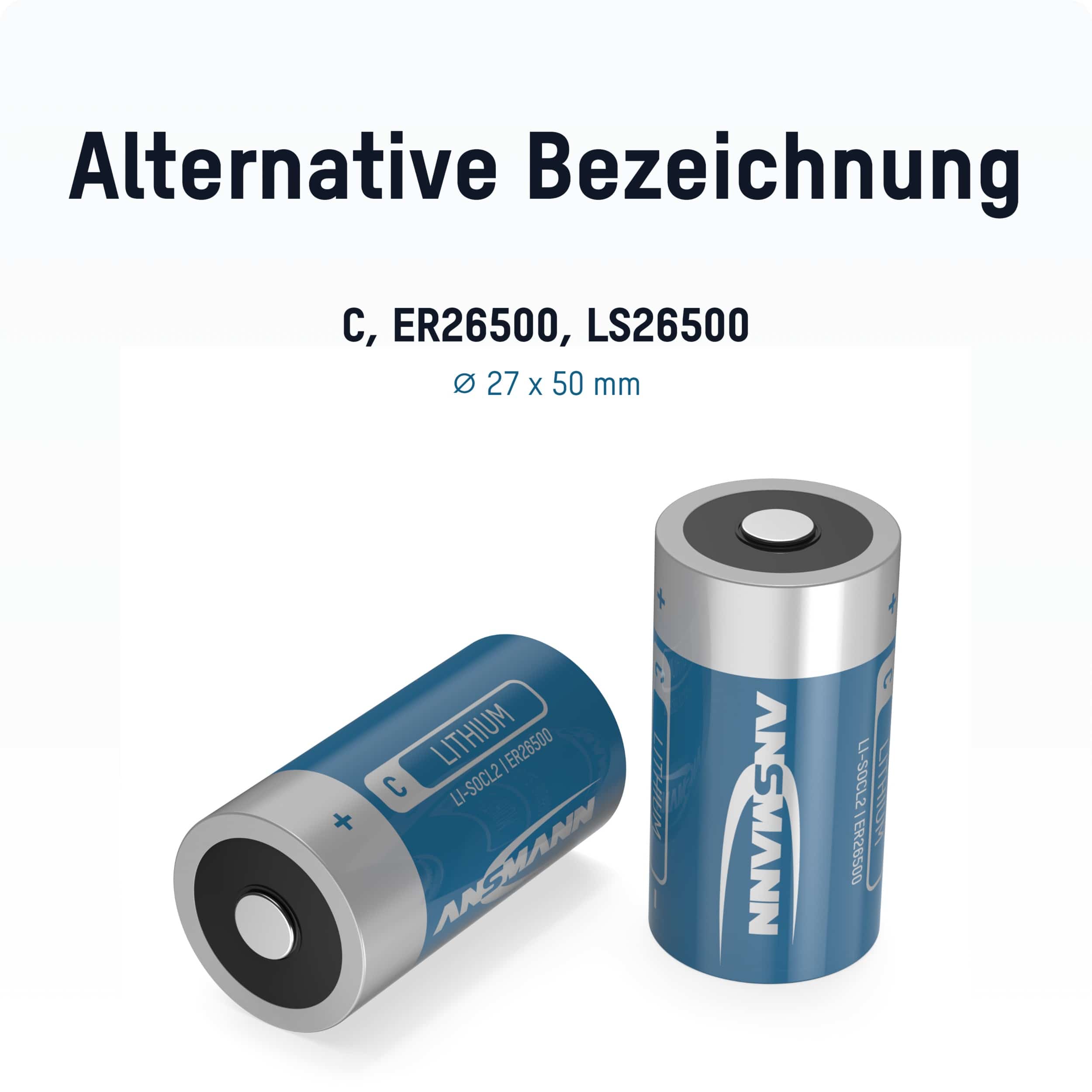 ANSMANN Lithium Batterie ER26500, 3,6 V, 8500mAh