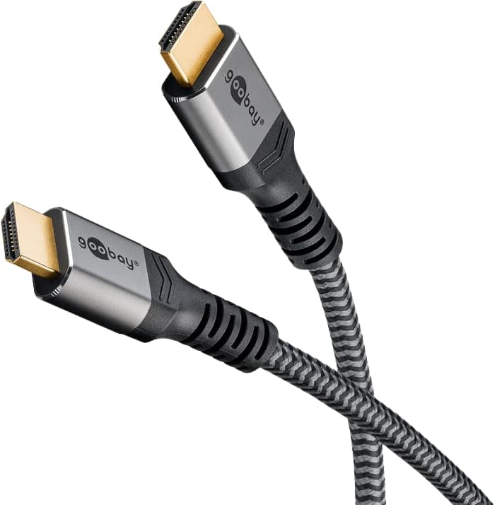 GOOBAY HDMI Kabel Plus High Speed 4K schwarz/silber, 0,5 m