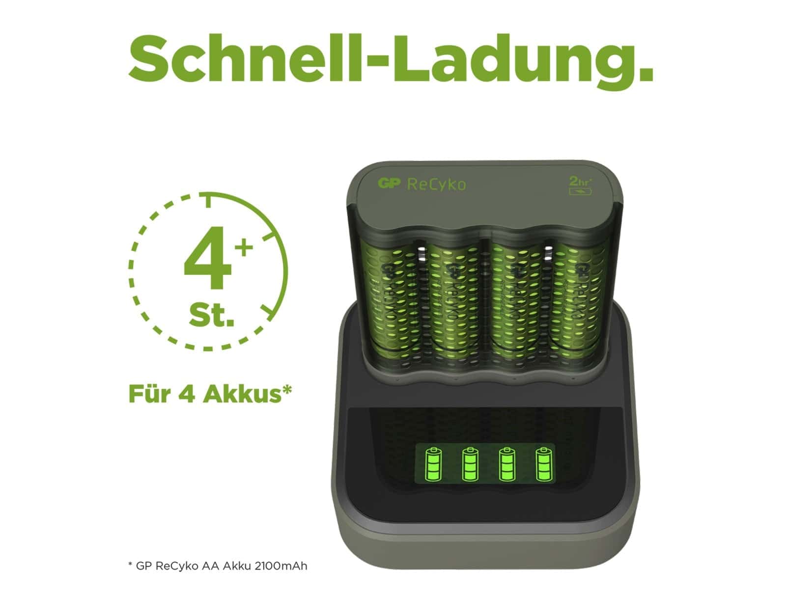 GP Schnell-Ladegerät M451 inkl. 8x NiMH AA Akkus 2600 mAh