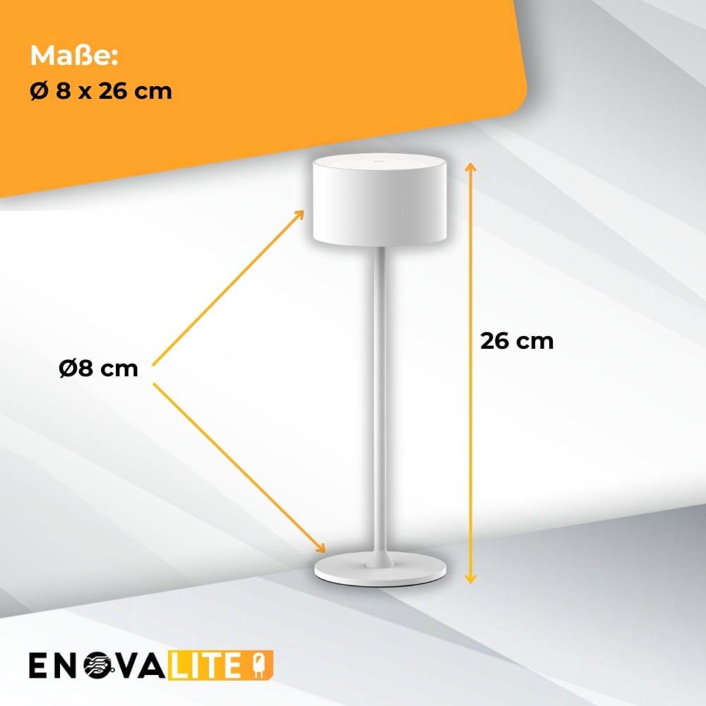 ENOVALITE LED-Akku-Tischleuchte, ELED700401, EEK: D dimmbar, CCT, weiß